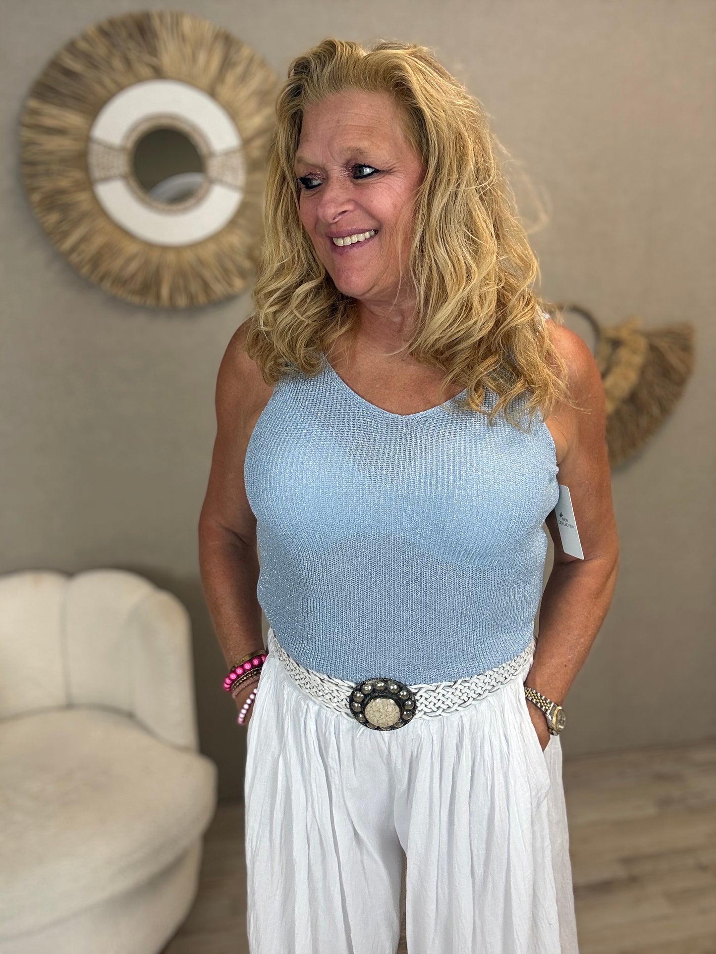 Lurex Top Jessy blauw