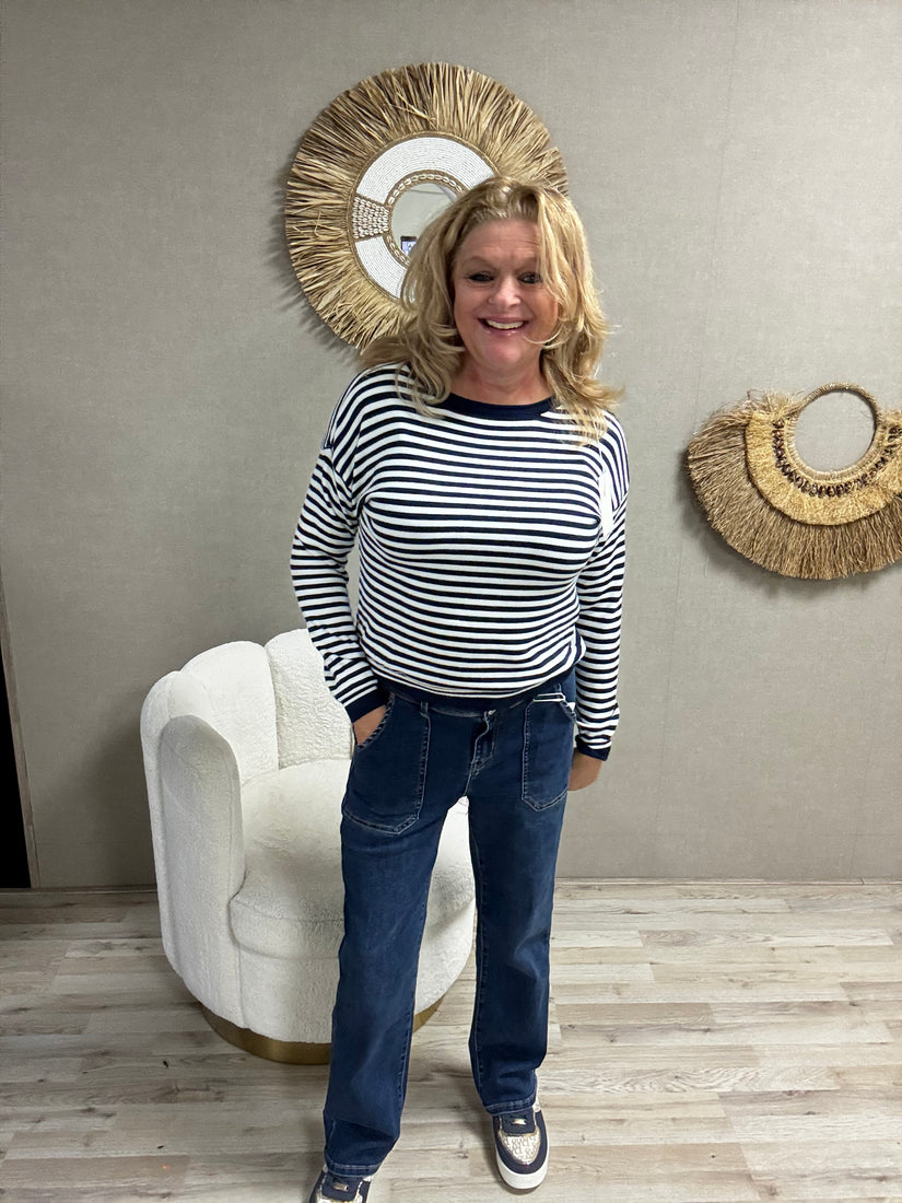 Trui Stripes Blauw