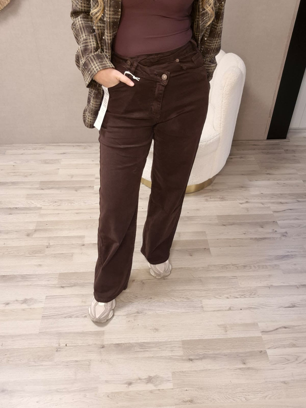 Hello Miss Jeans dubbele knoop Bruin