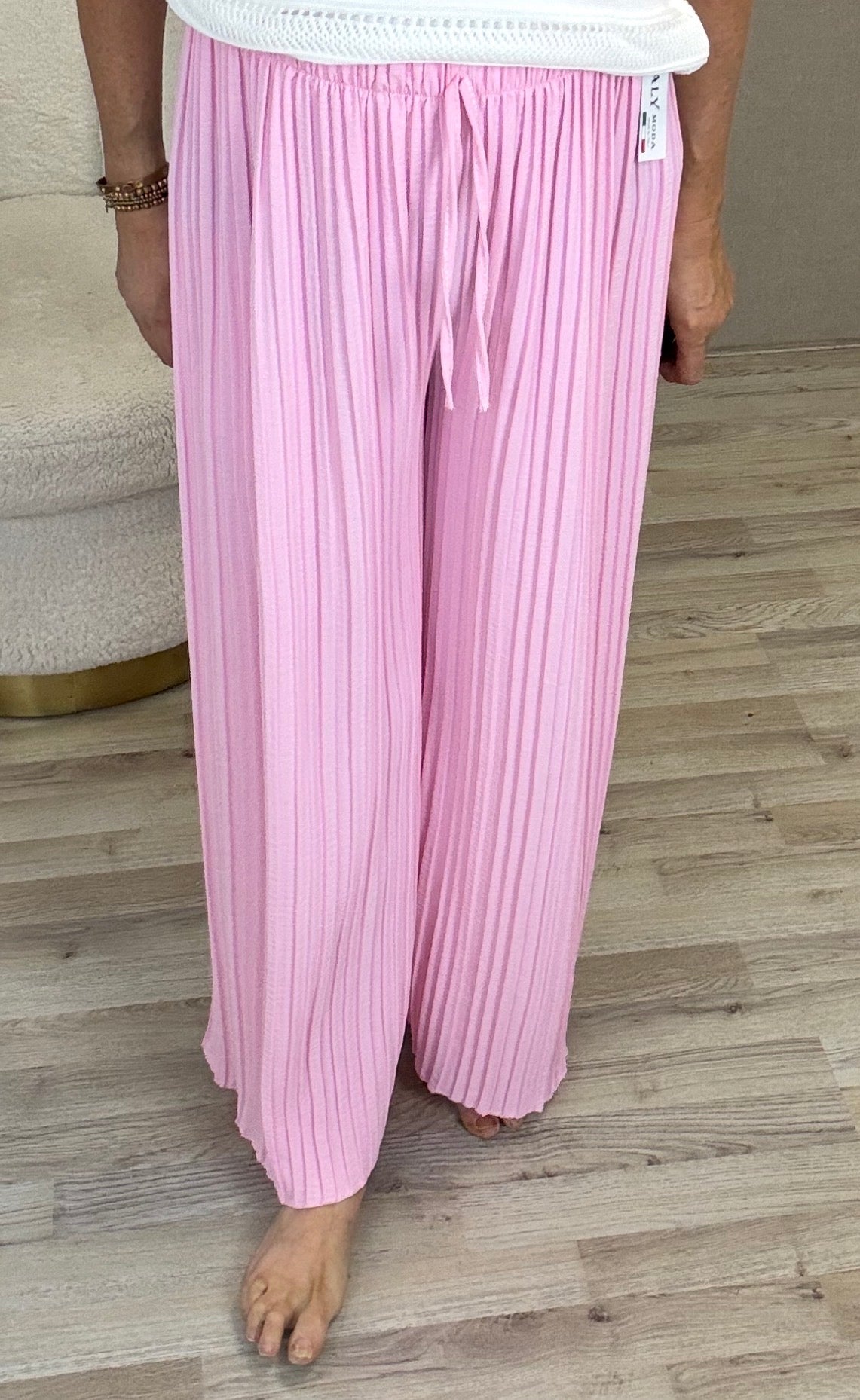 Plissé Broek Roze - Nancfashion