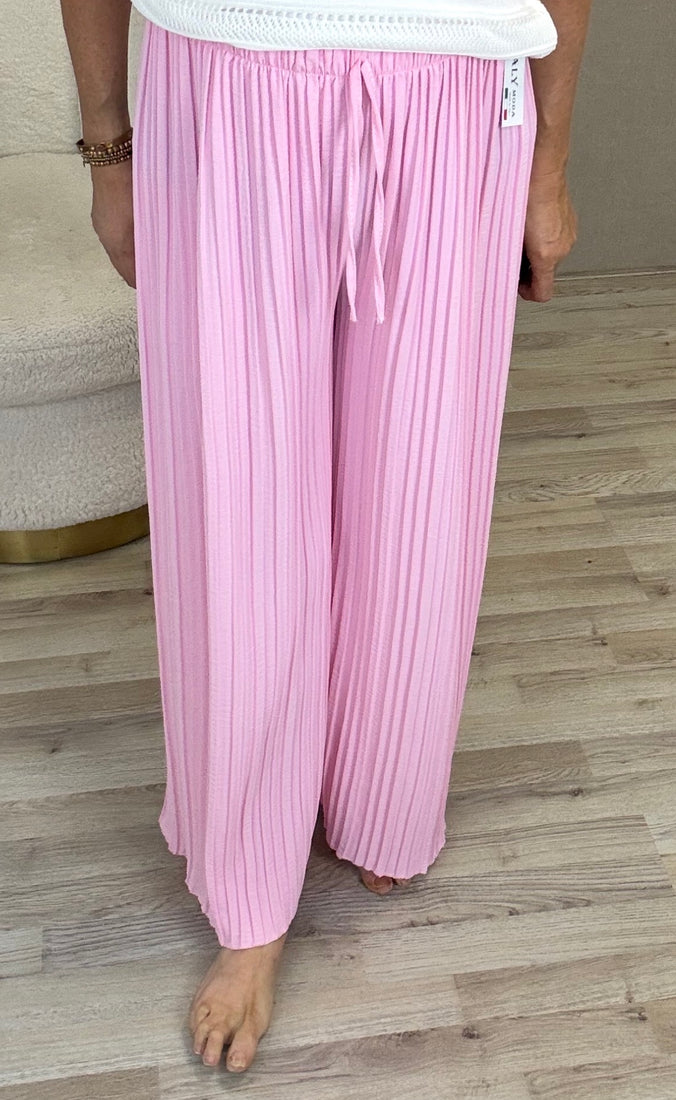 Plissé Broek Roze - Nancfashion
