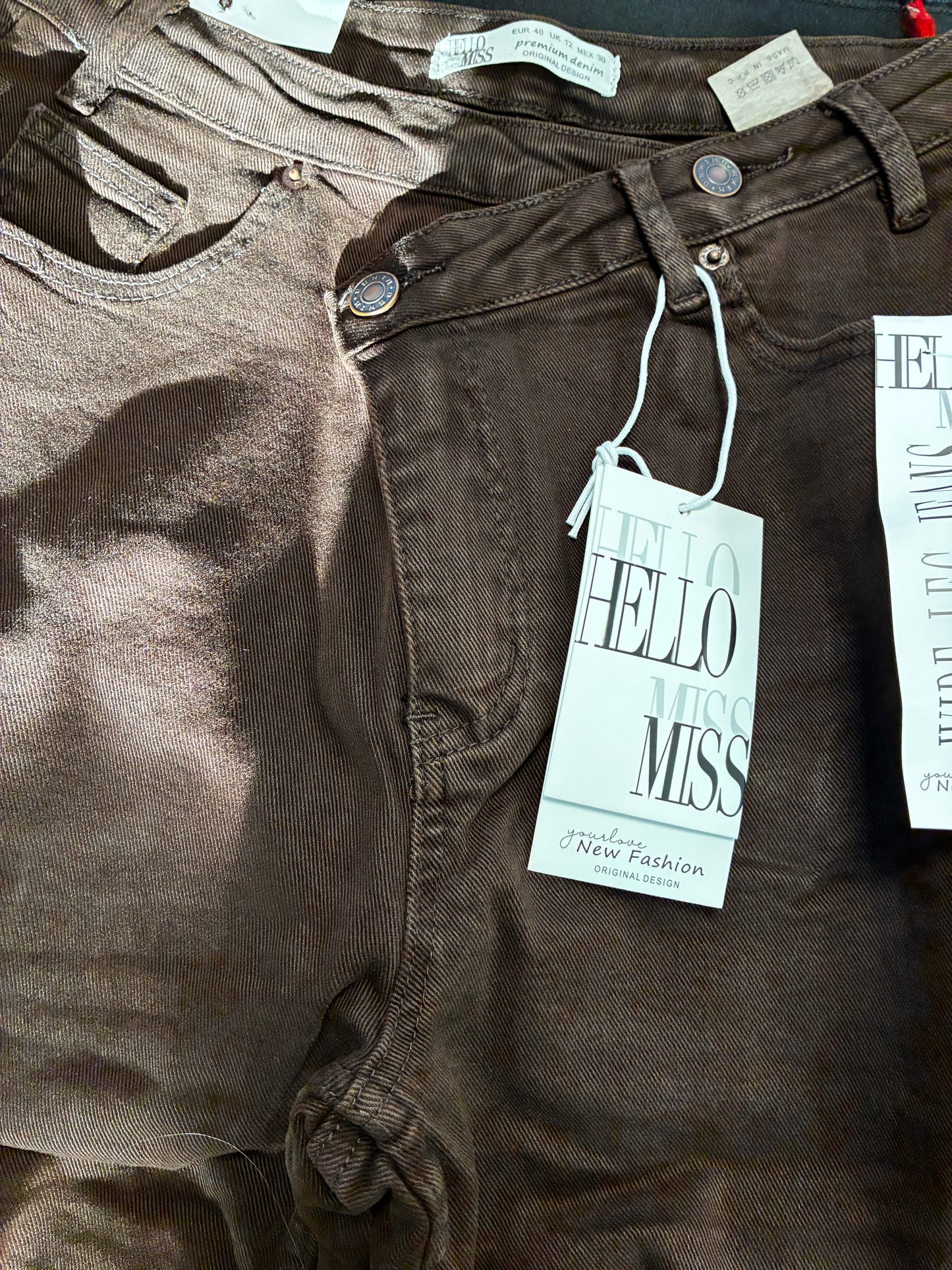 Hello Miss Jeans dubbele knoop Bruin