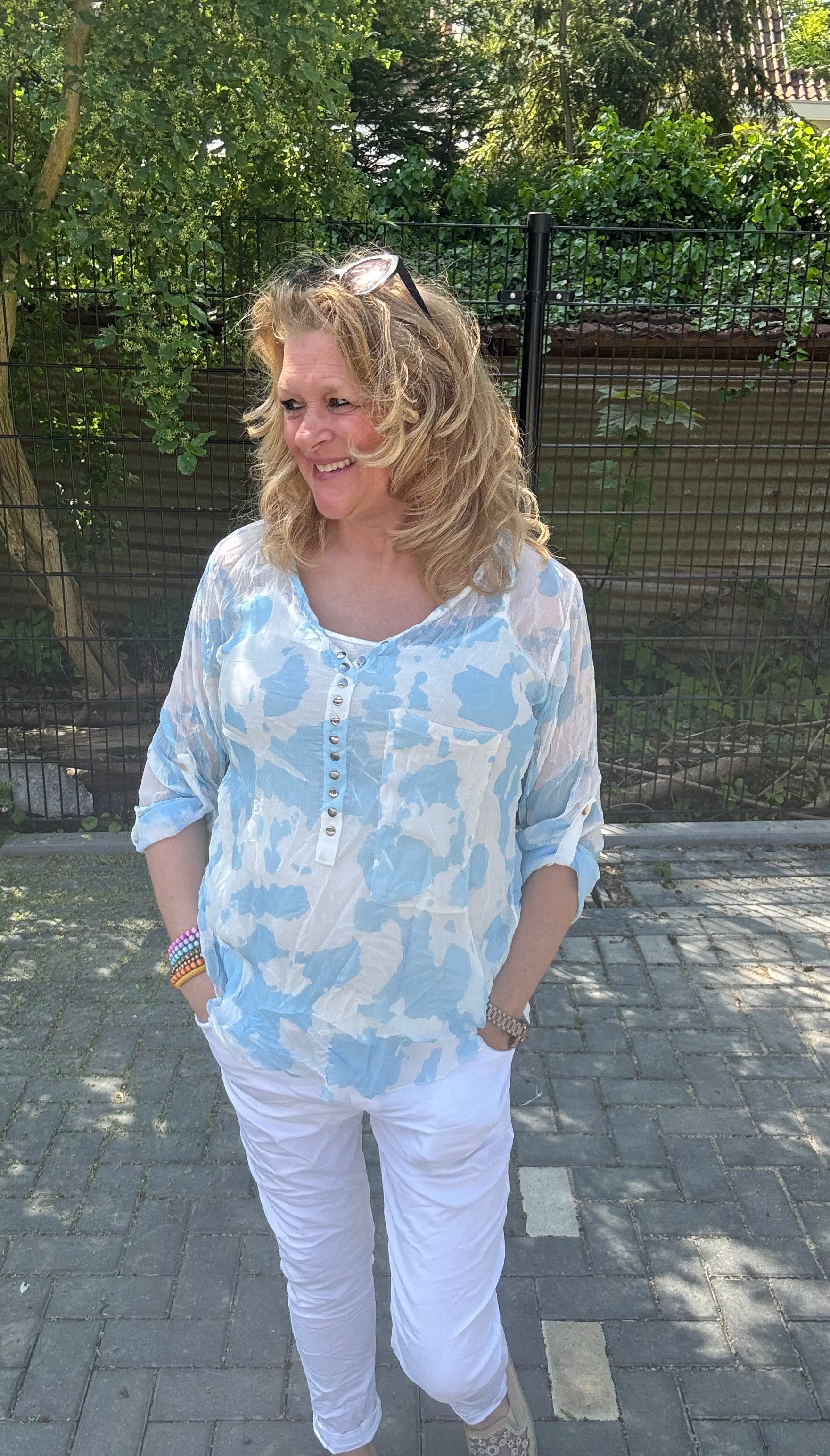 Blouse Gevlekt Blauw