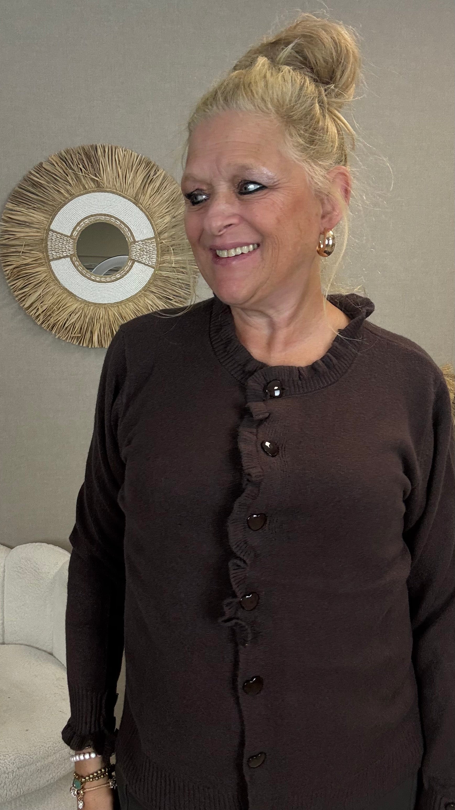 Vest Amour – Hartjesknoopjes Bruin