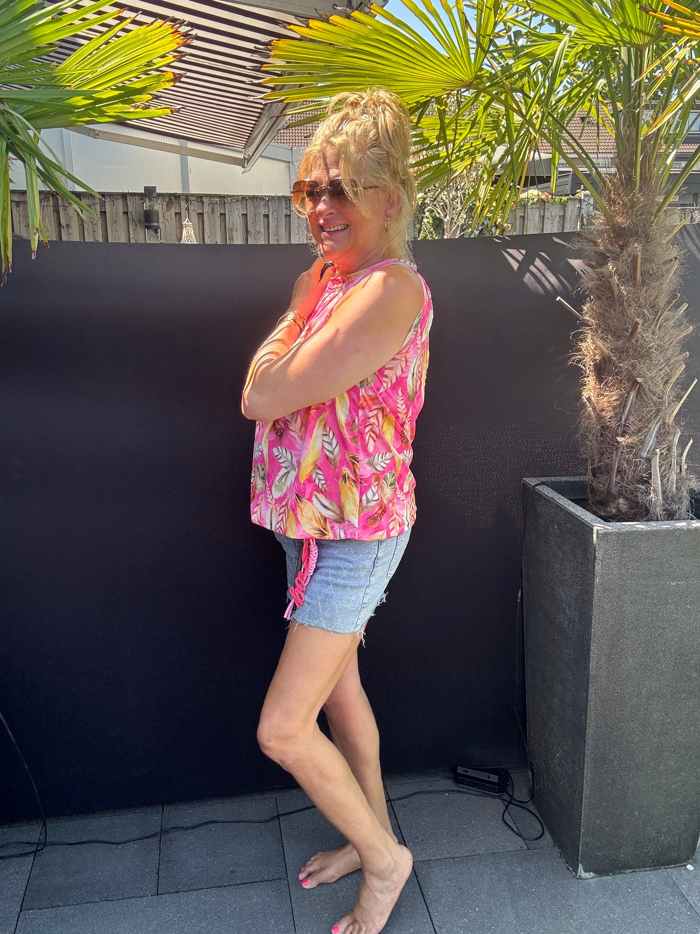 Halter Top fuchsia veren