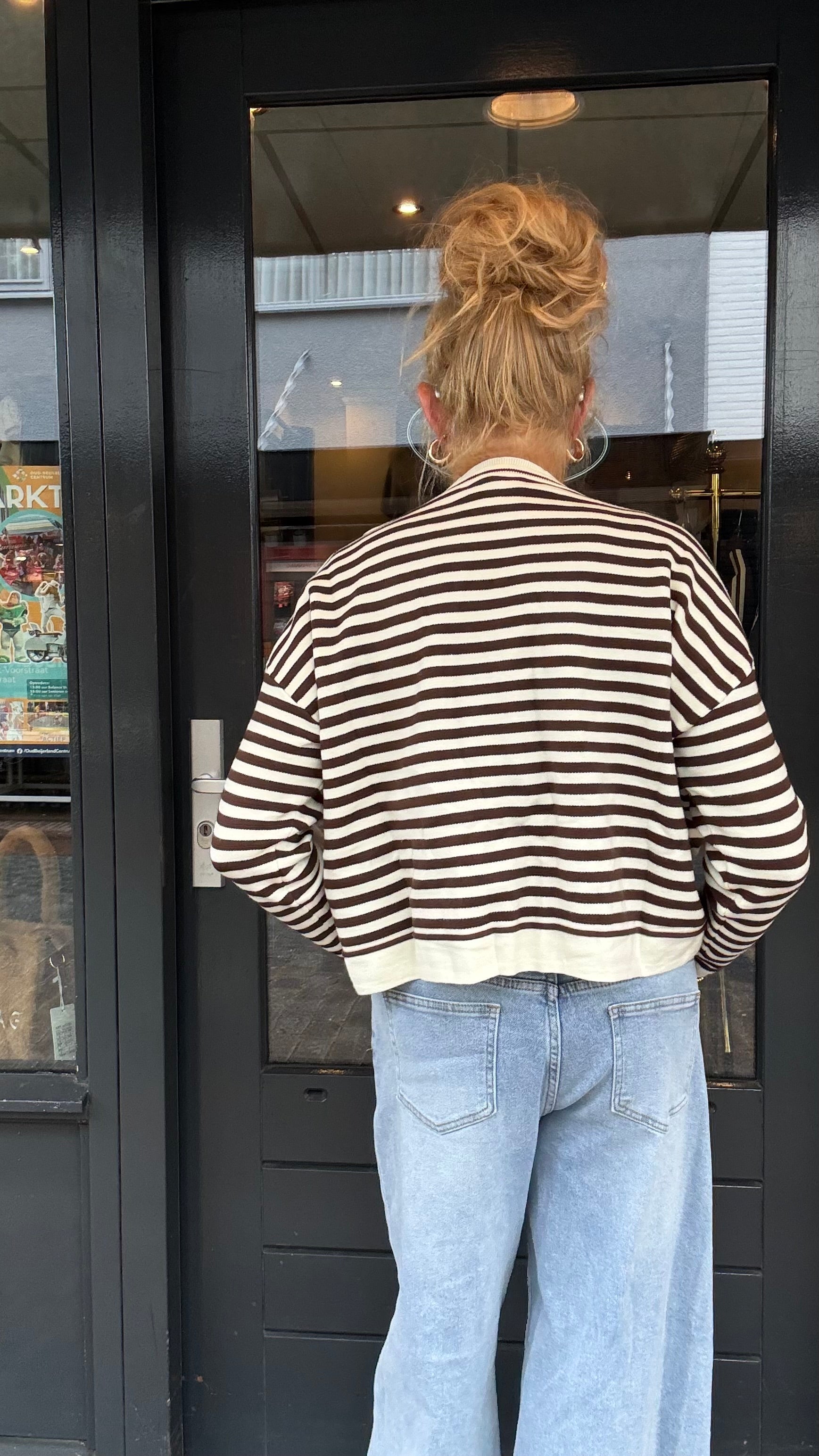 Label Truitje Stripe Bruin