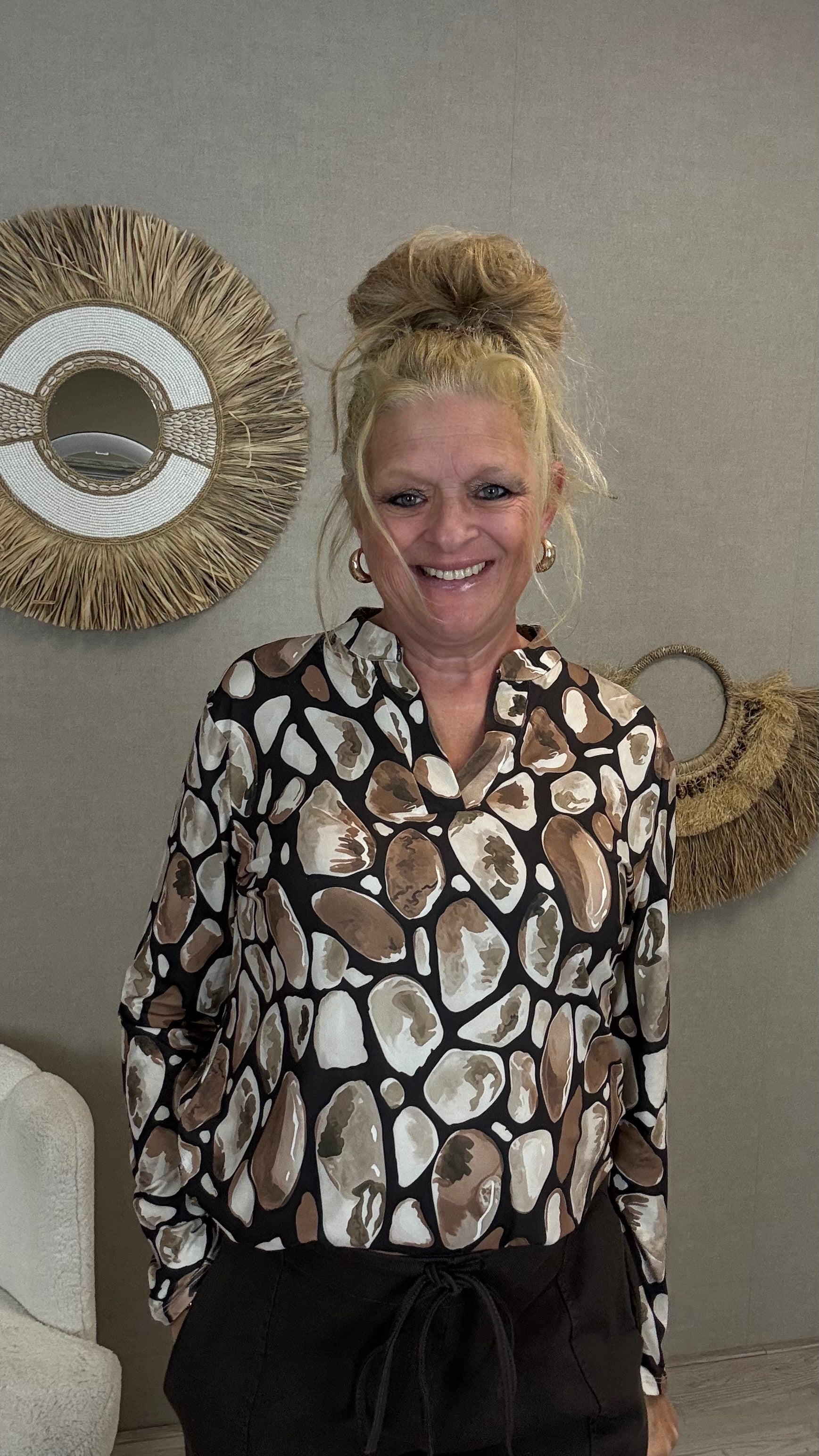 Azuri  Top met Print & V-hals