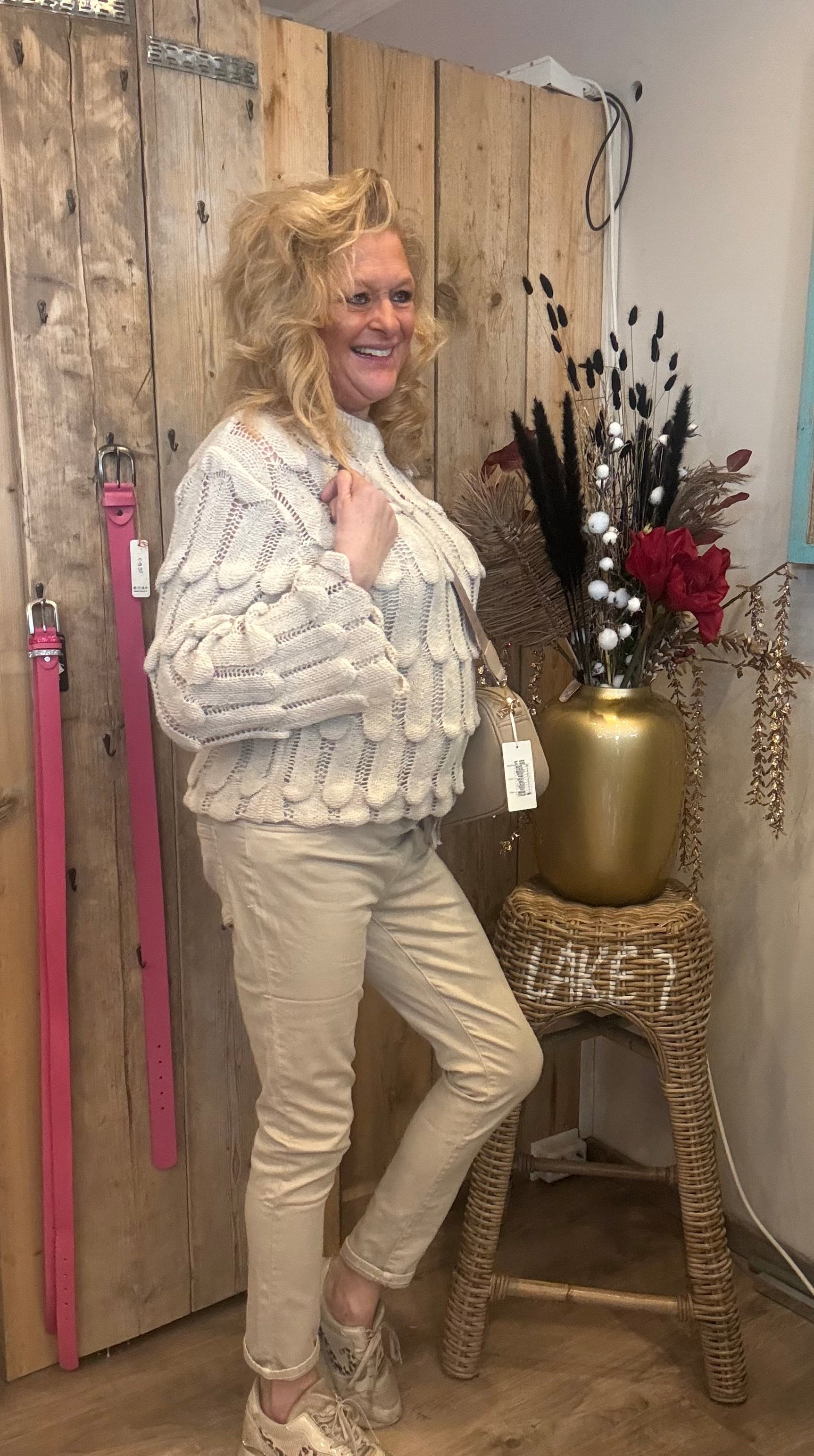 Norfy met aantrekkoordje Beige - Nancfashion