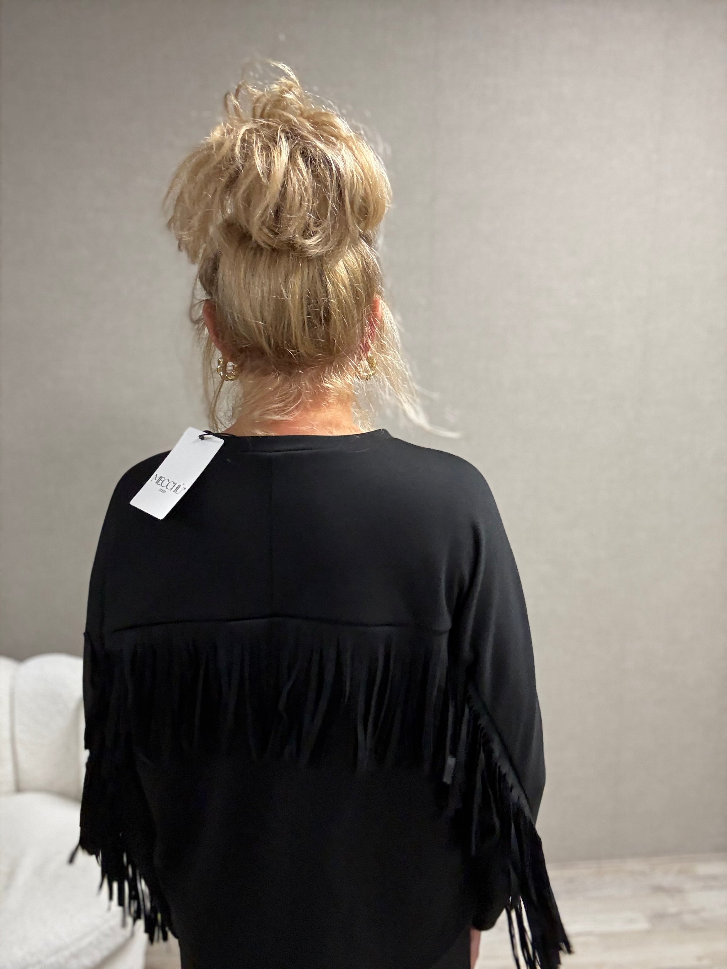 Tweedelig Comfy Pak met Franjers Zwart