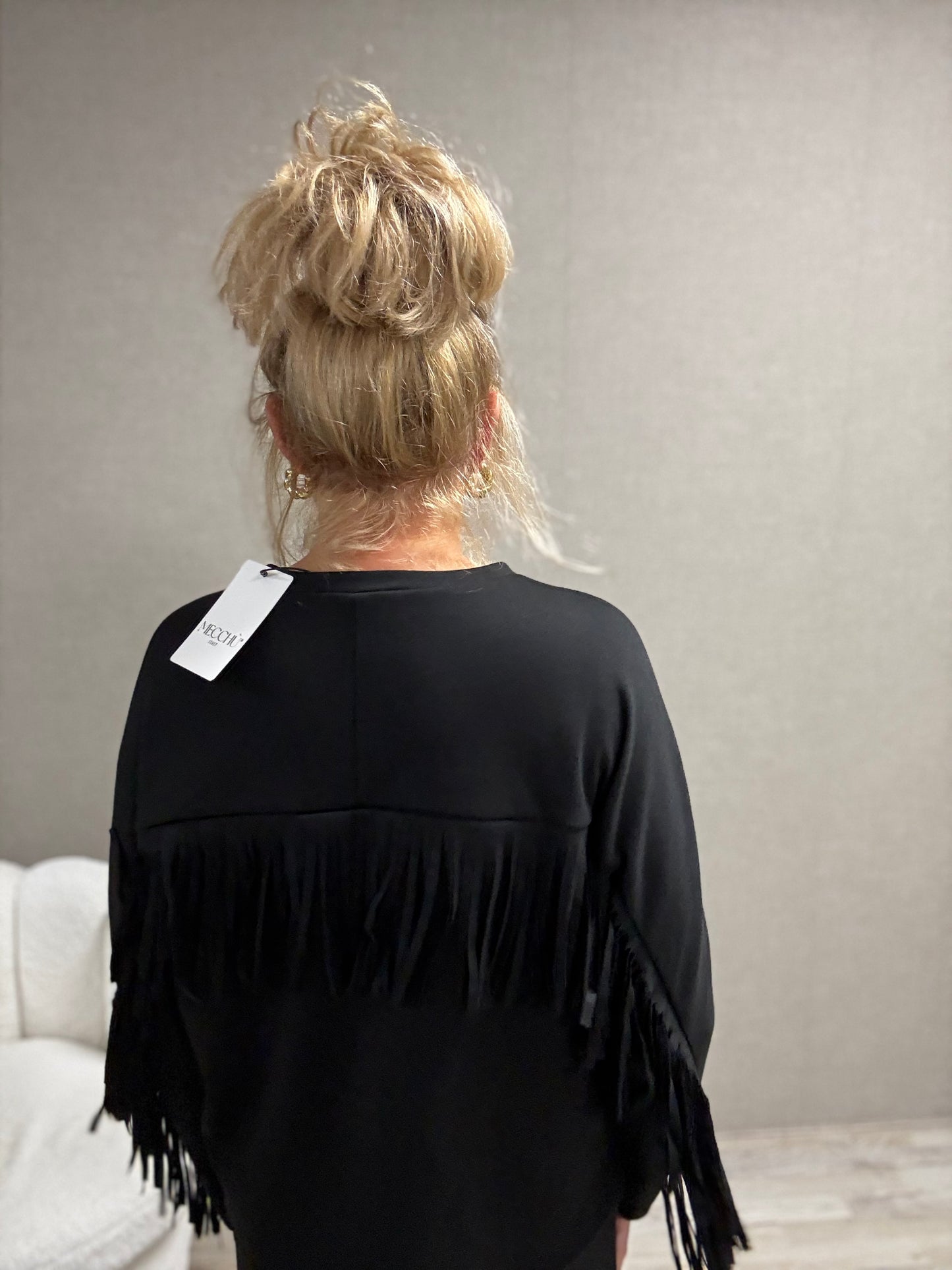 Tweedelig Comfy Pak met Franjers Zwart