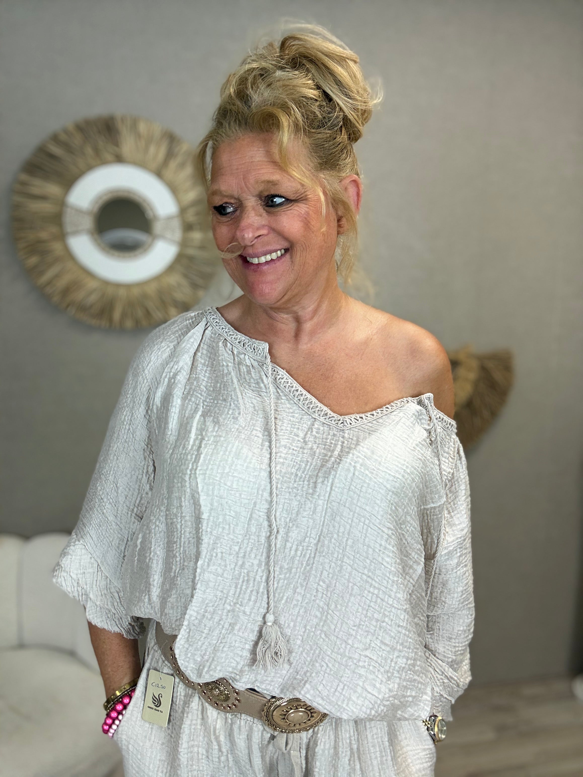 Tweedelig Pak Boho Chic  Beige