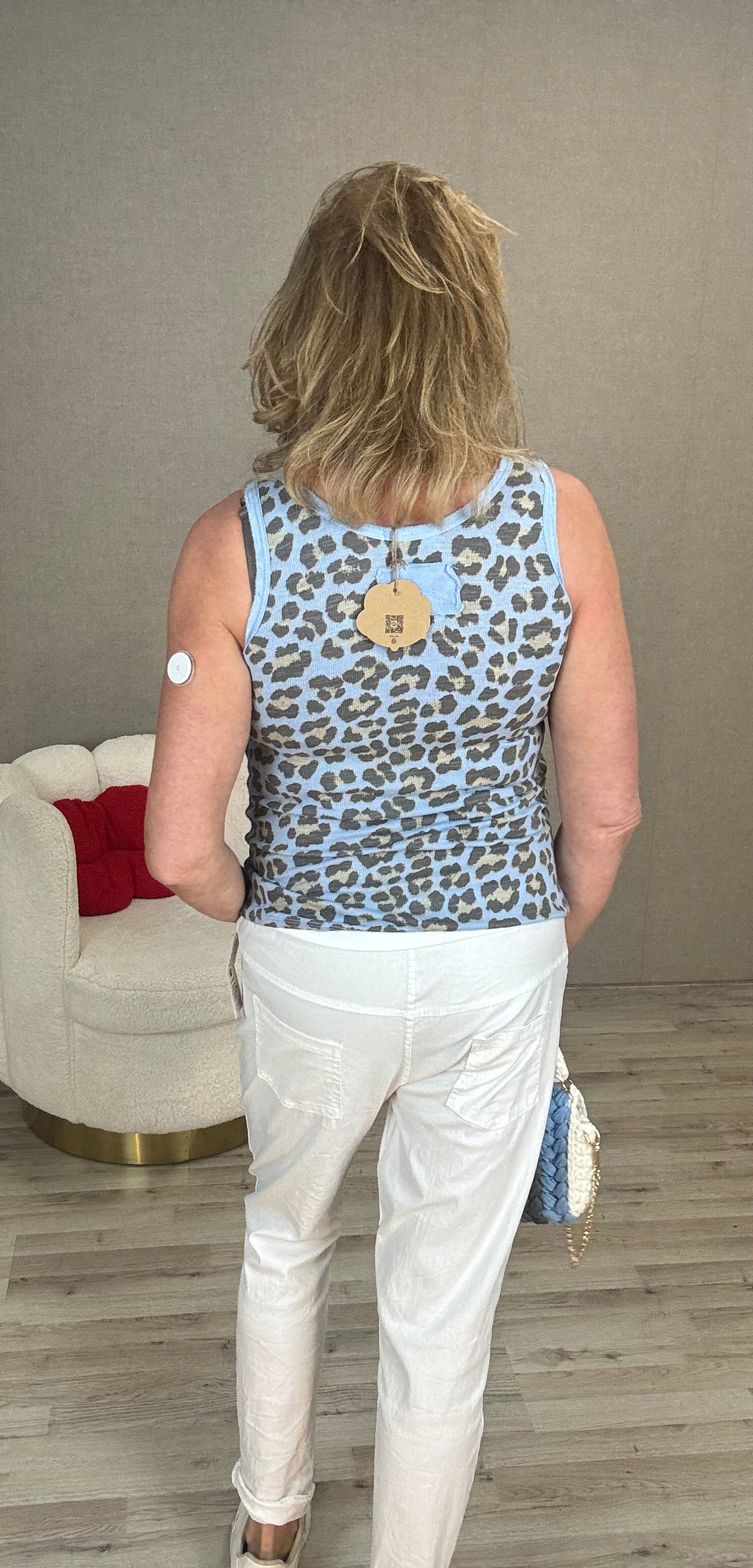 Top Leopard Blauw - Nancfashion