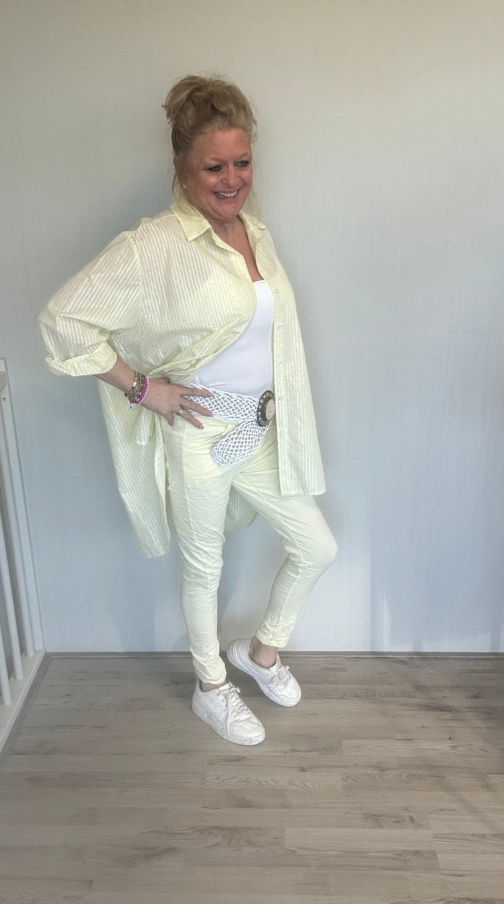 Stretch broek Yellow - Nancfashion