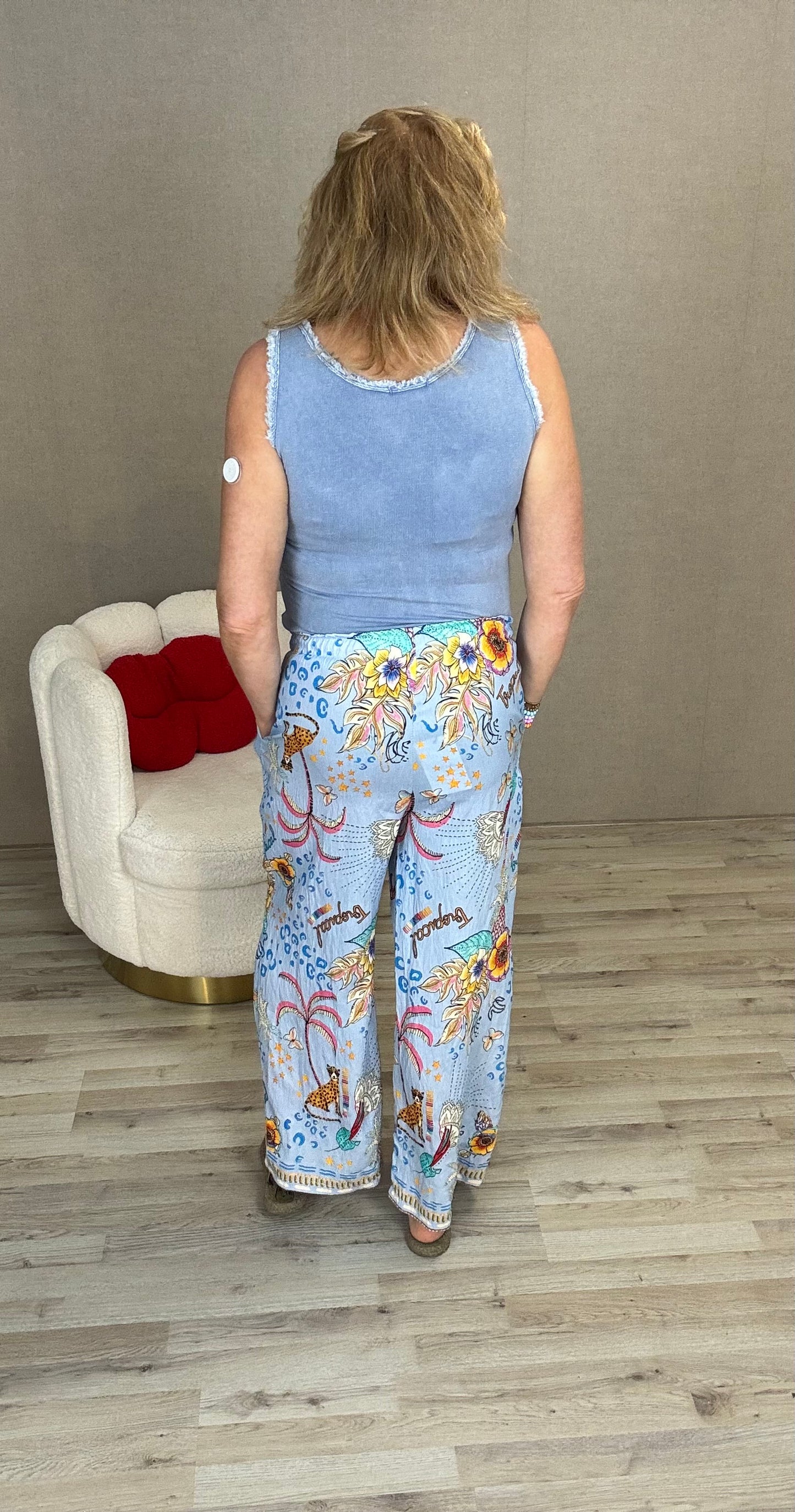 Broek tropical Blauw - Nancfashion