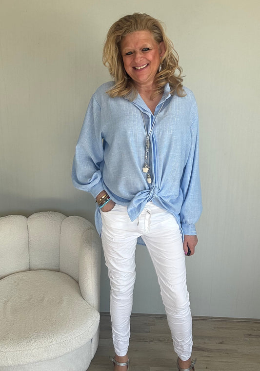 Blouse Billy Blauw - Nancfashion