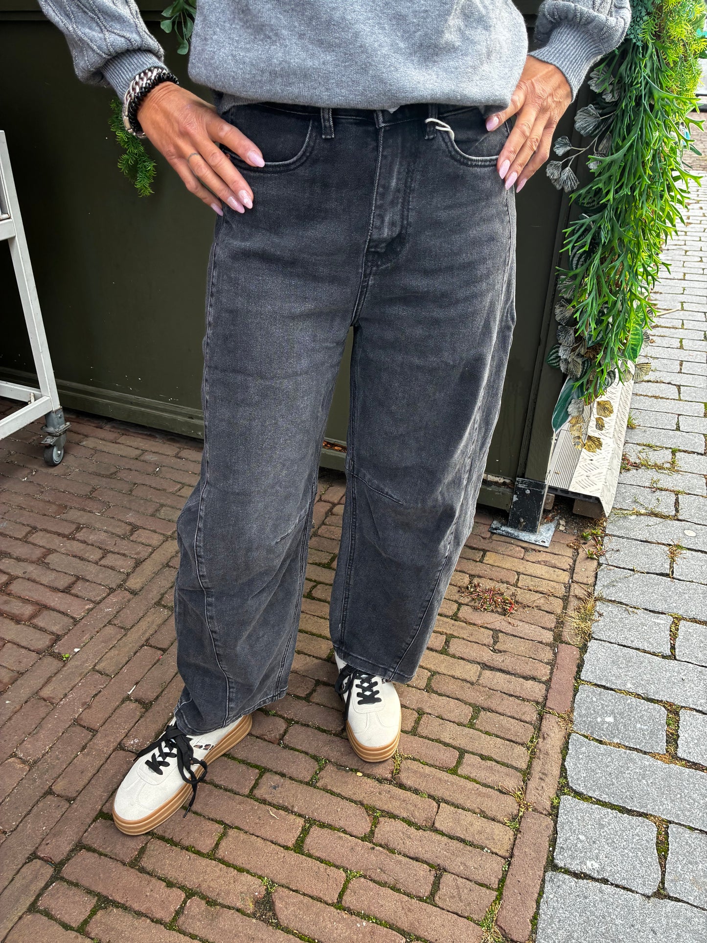 JWLY Ballon/Barrel Jeans Grijs