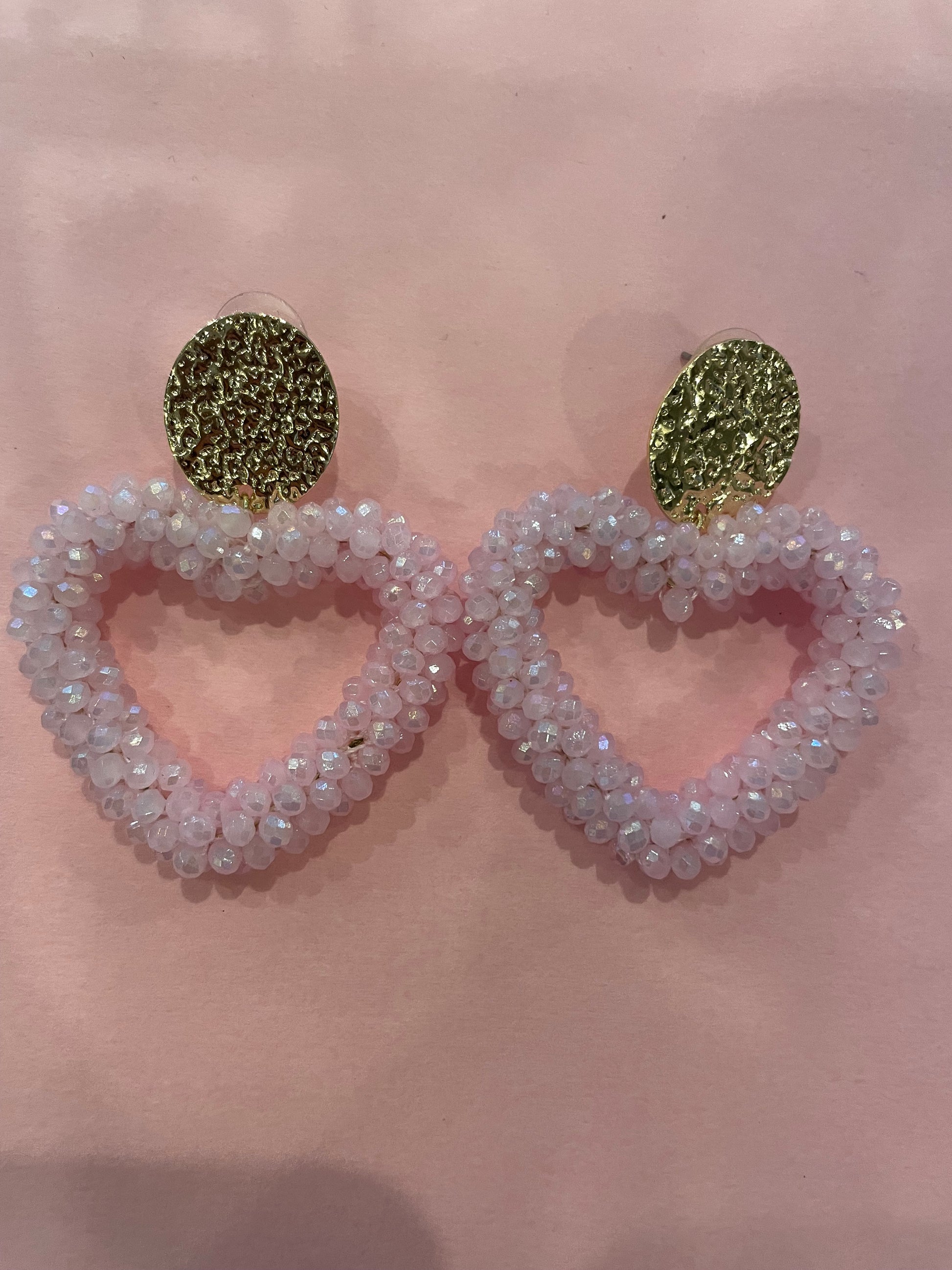 Earrings Nikkie hart roze - Nancfashion