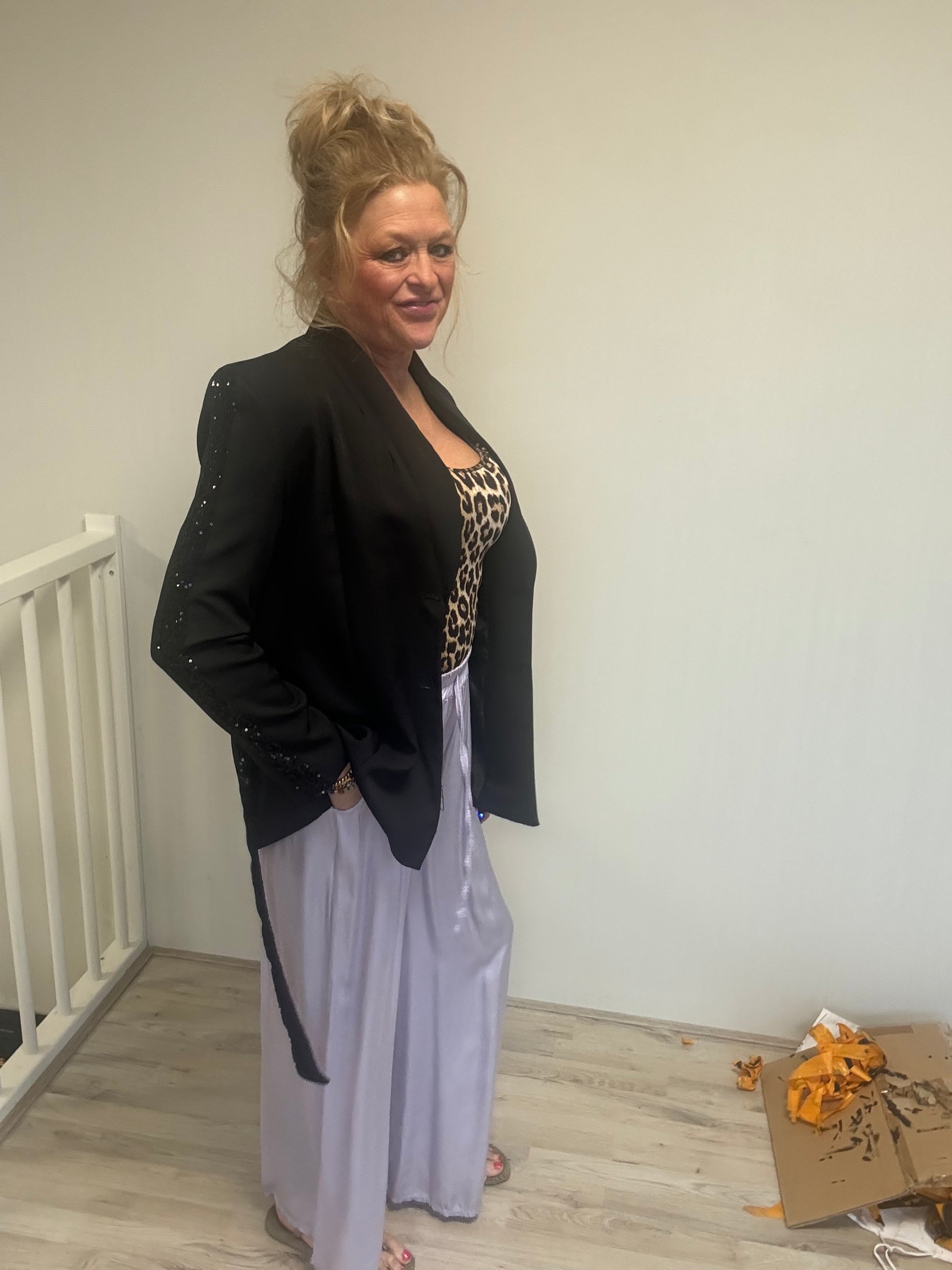 Zijde Look Pantalon Lila - Nancfashion