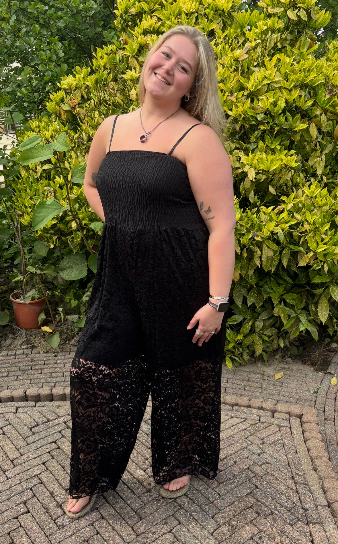 Jumpsuit Lace zwart