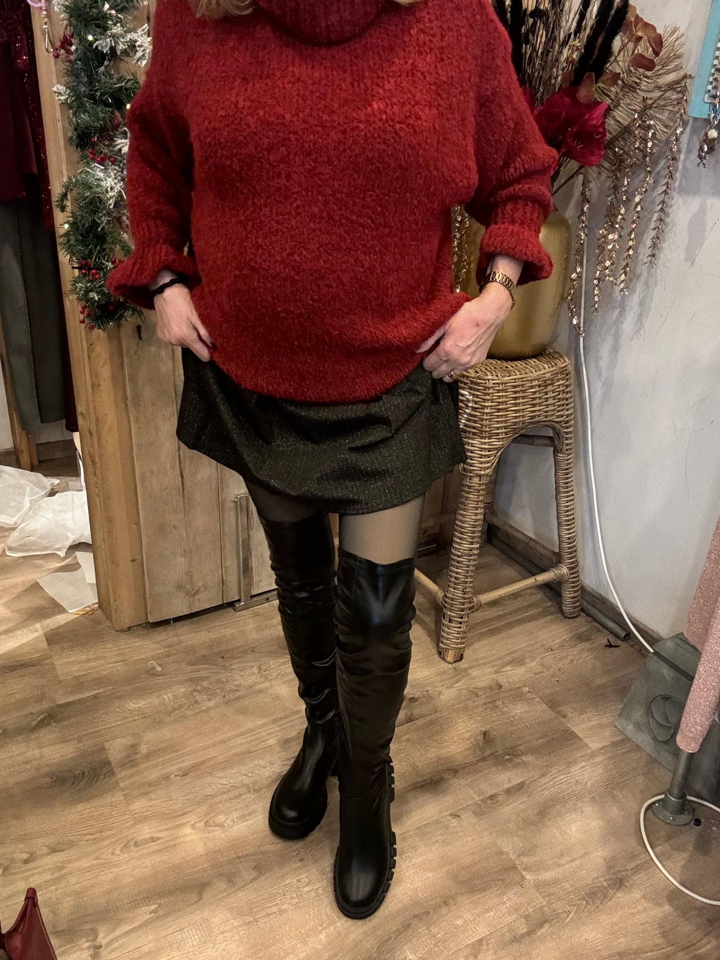 Lederlook Overknie Boots - Nancfashion