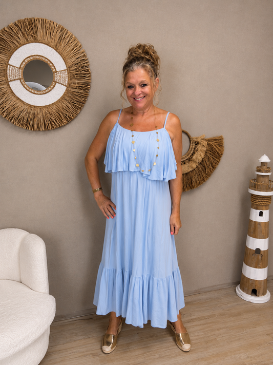 Maxi Jurk Bella Blauw - Nancfashion