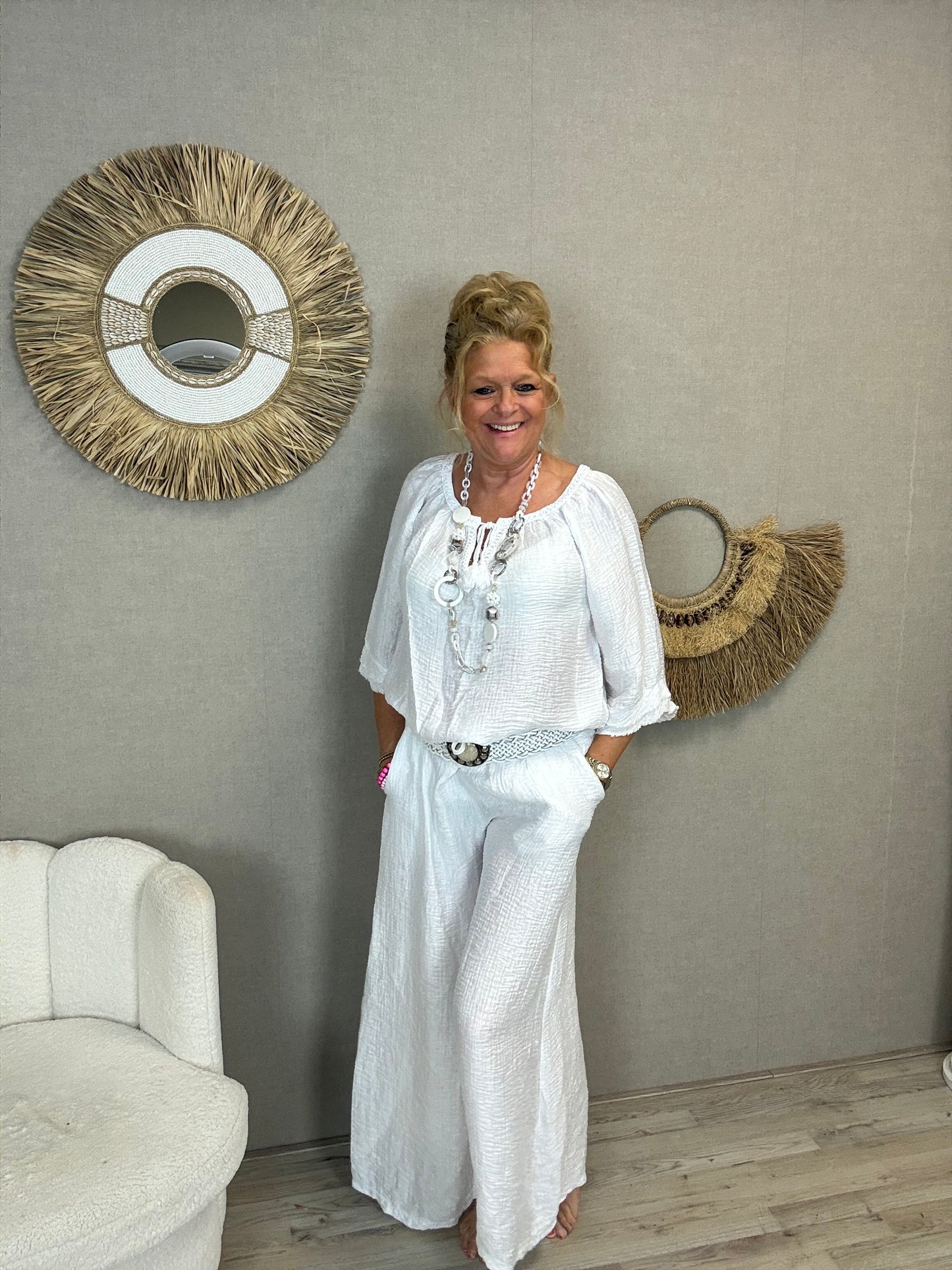 Tweedelig Pak Boho Chic Wit
