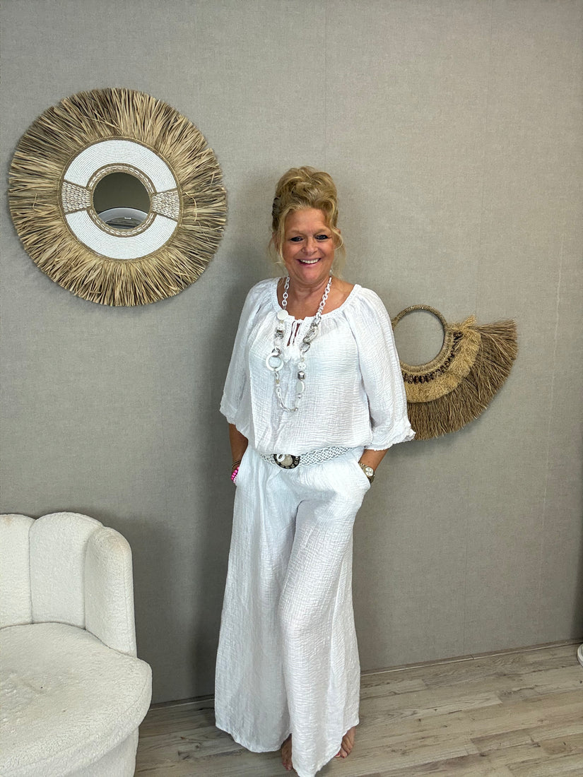 Tweedelig Pak Boho Chic Wit