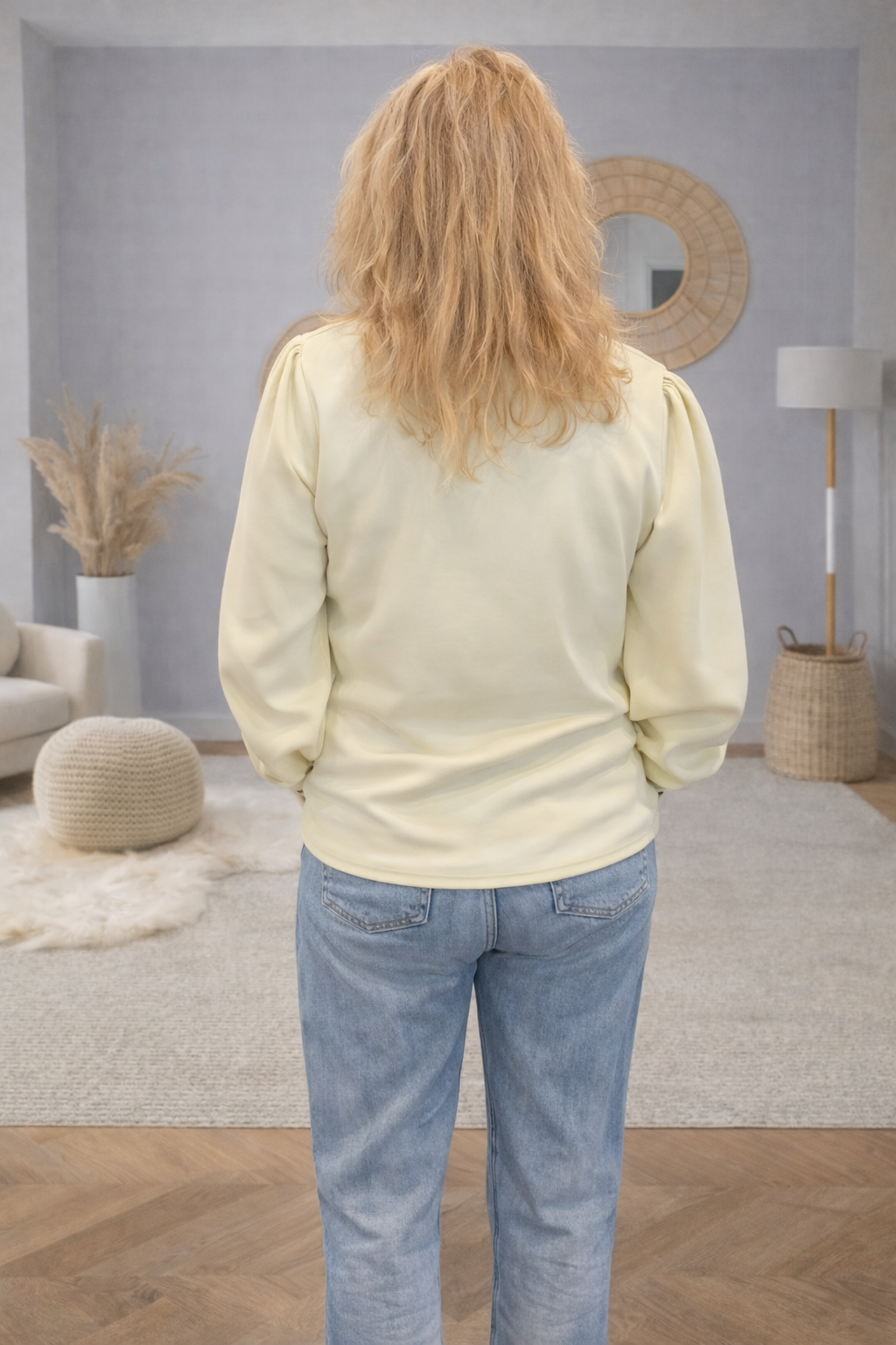 Sweater Mooij Pofmouwen Yellow