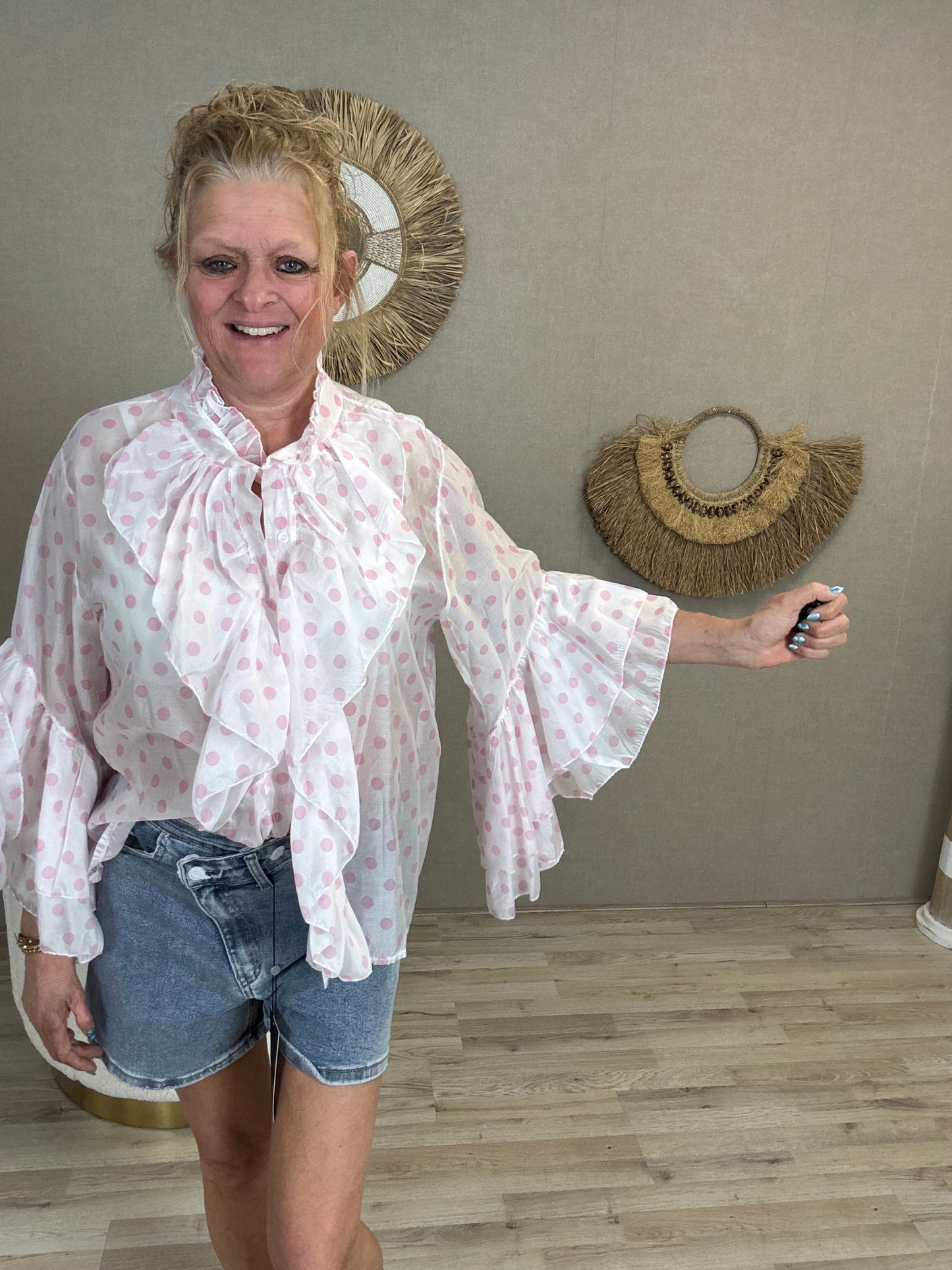 Blouse Dottie Roze - Nancfashion