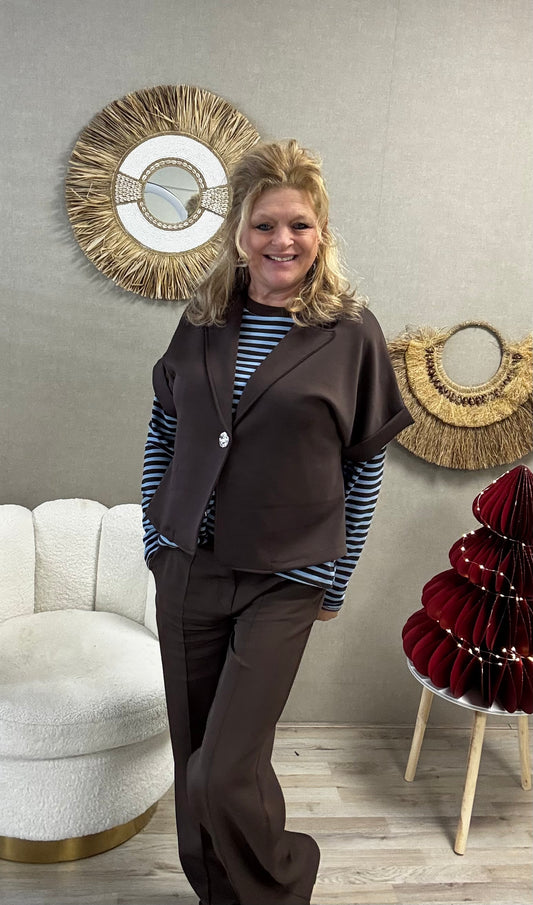 Blazer Vest Gemma Ricceri Bruin