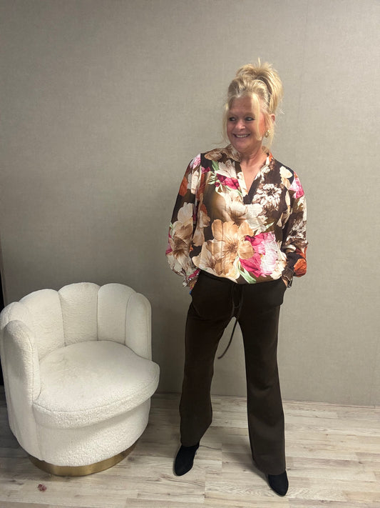 Blouse Vera Jo Flowers Bruin