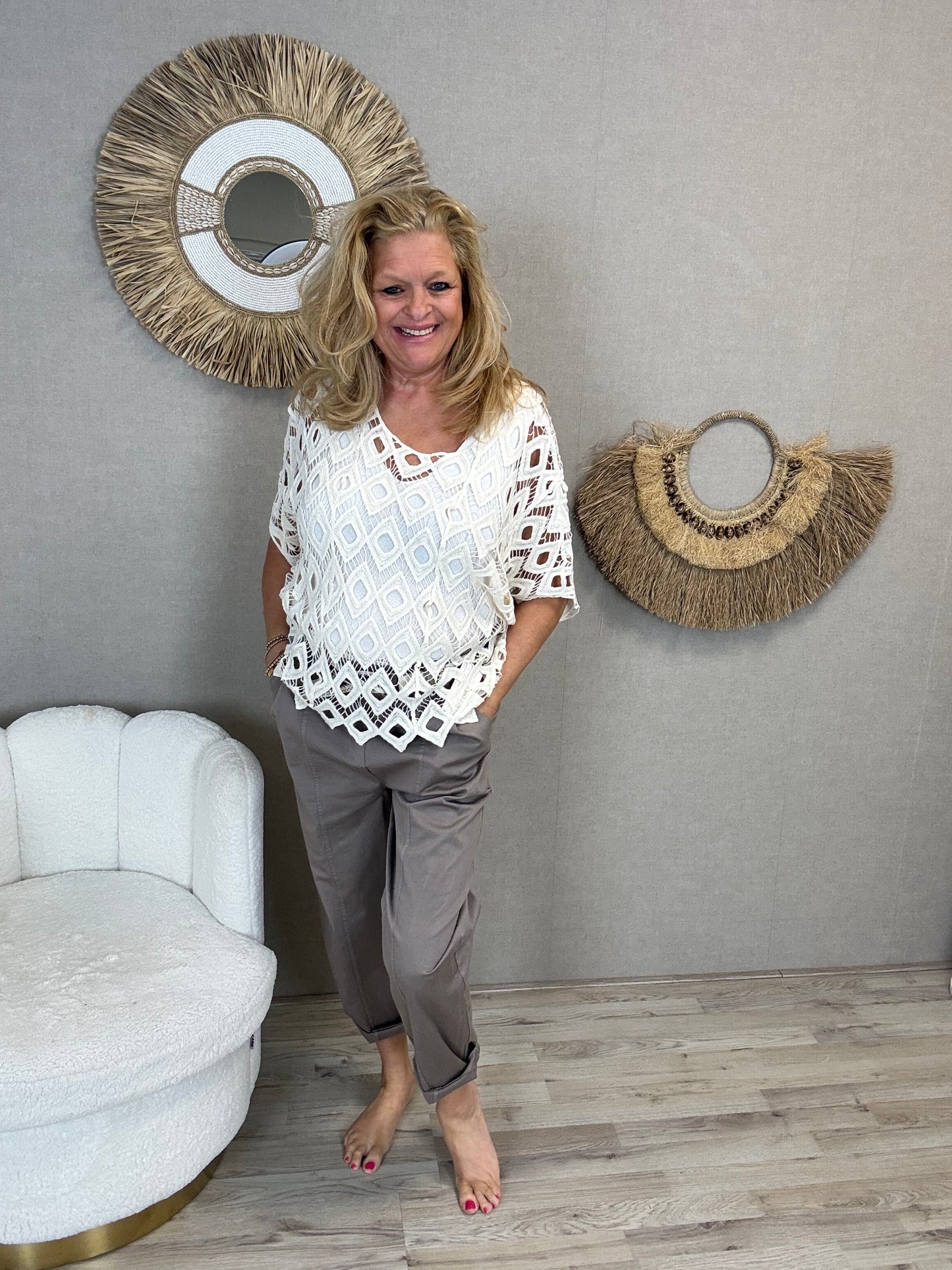 Gehaakte Top Isa Beige - Nancfashion