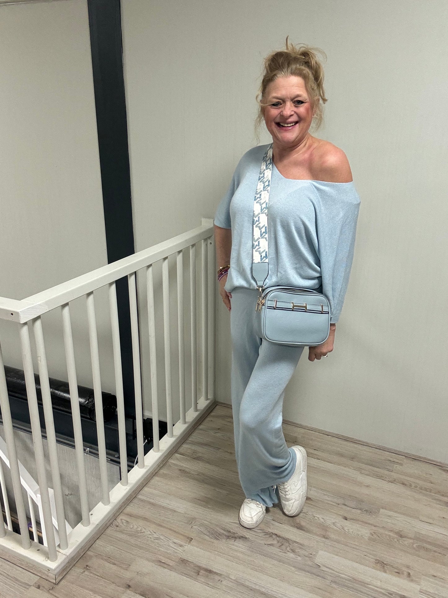 Tweedelig comfy pak Lichtblauw - Nancfashion