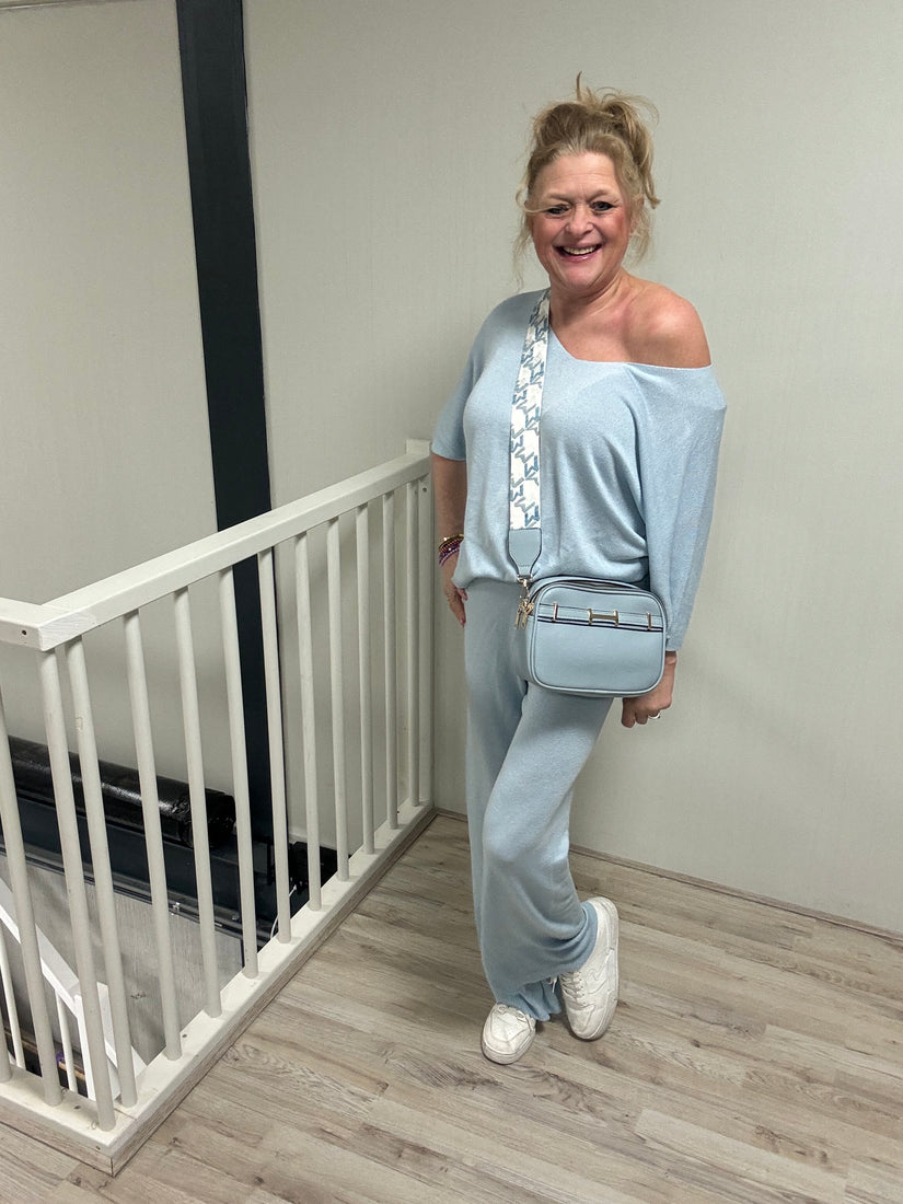 Tweedelig comfy pak Lichtblauw