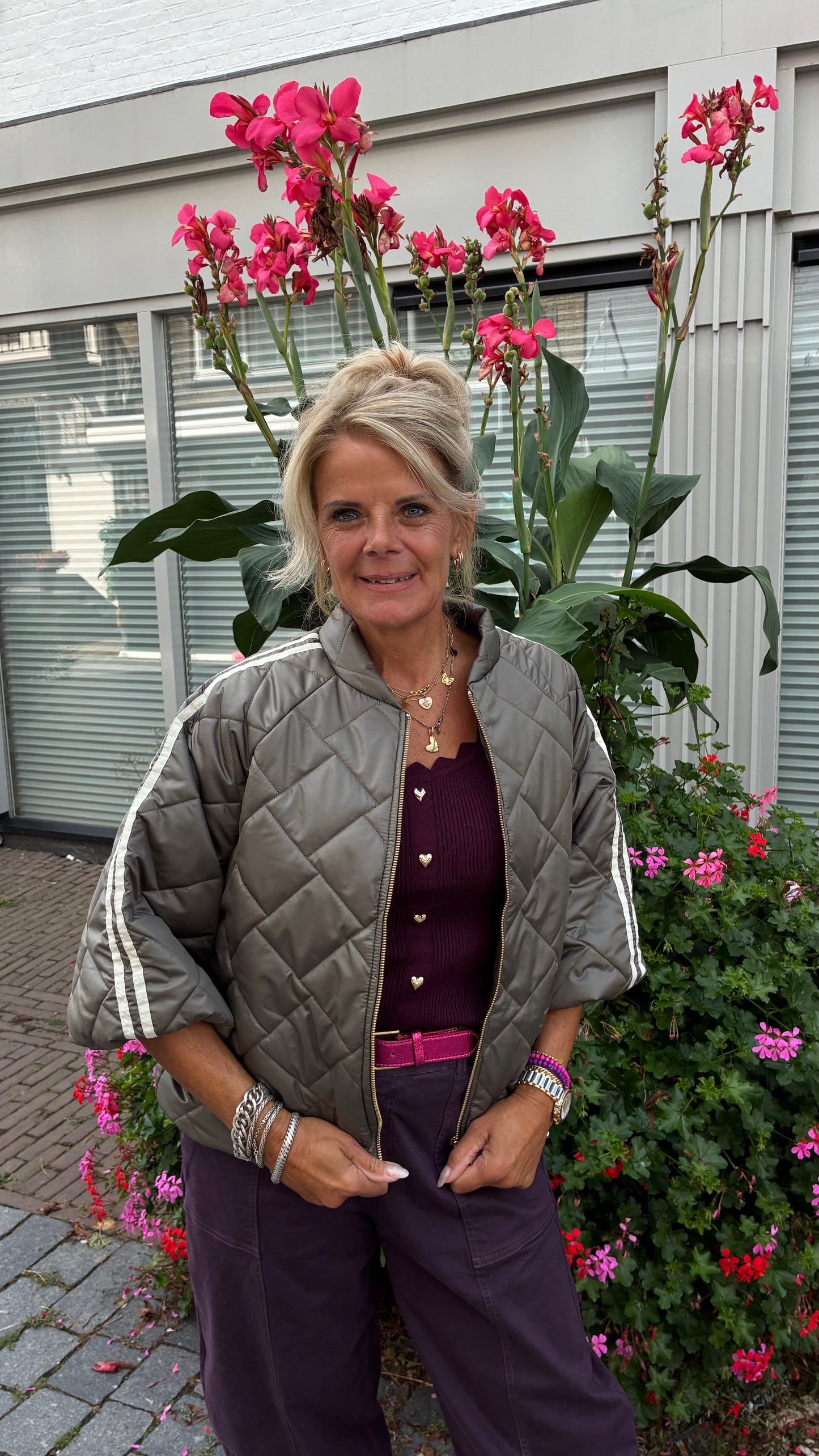 Gewatteerd Jack 3/4 Mouw- Groen