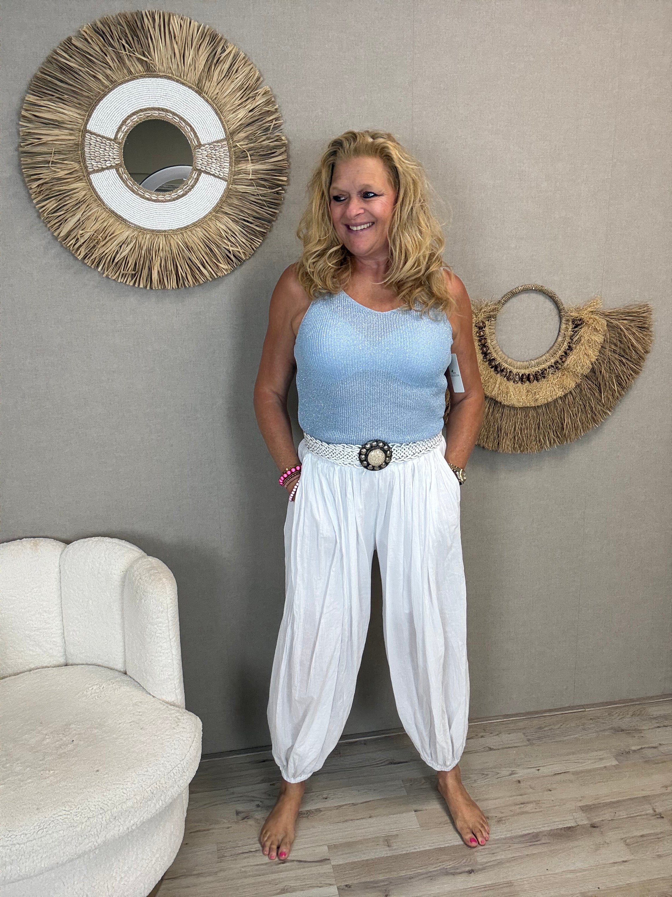 Boho Broek Ibiza Wit