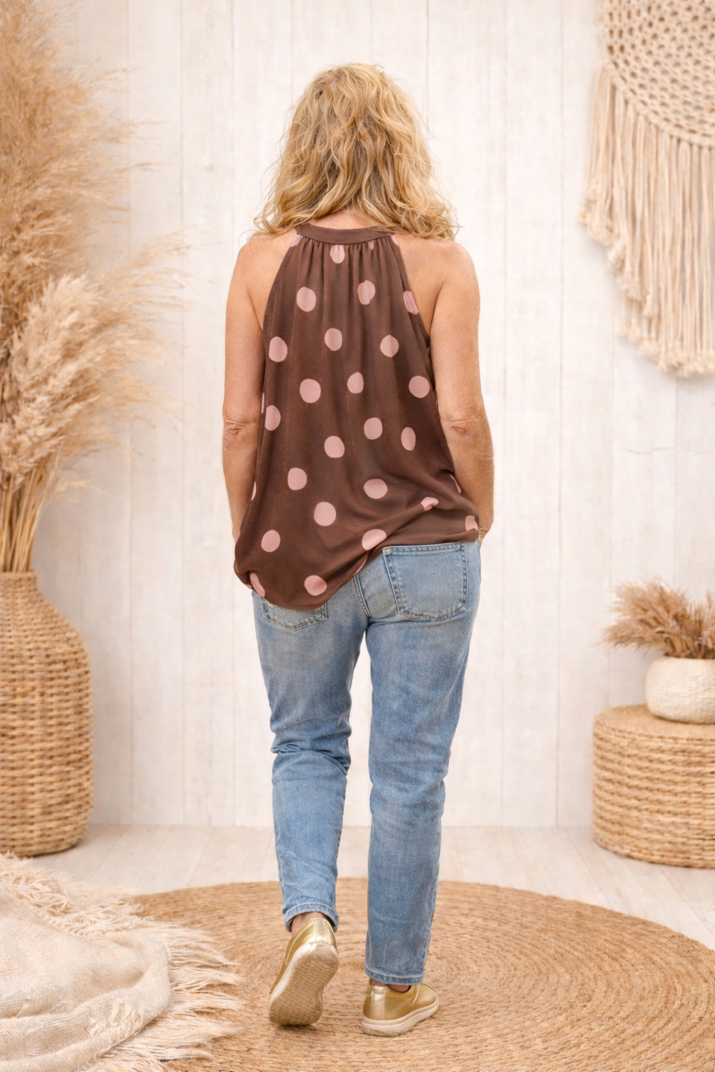 Travel Haltertop met PolkaDot Print