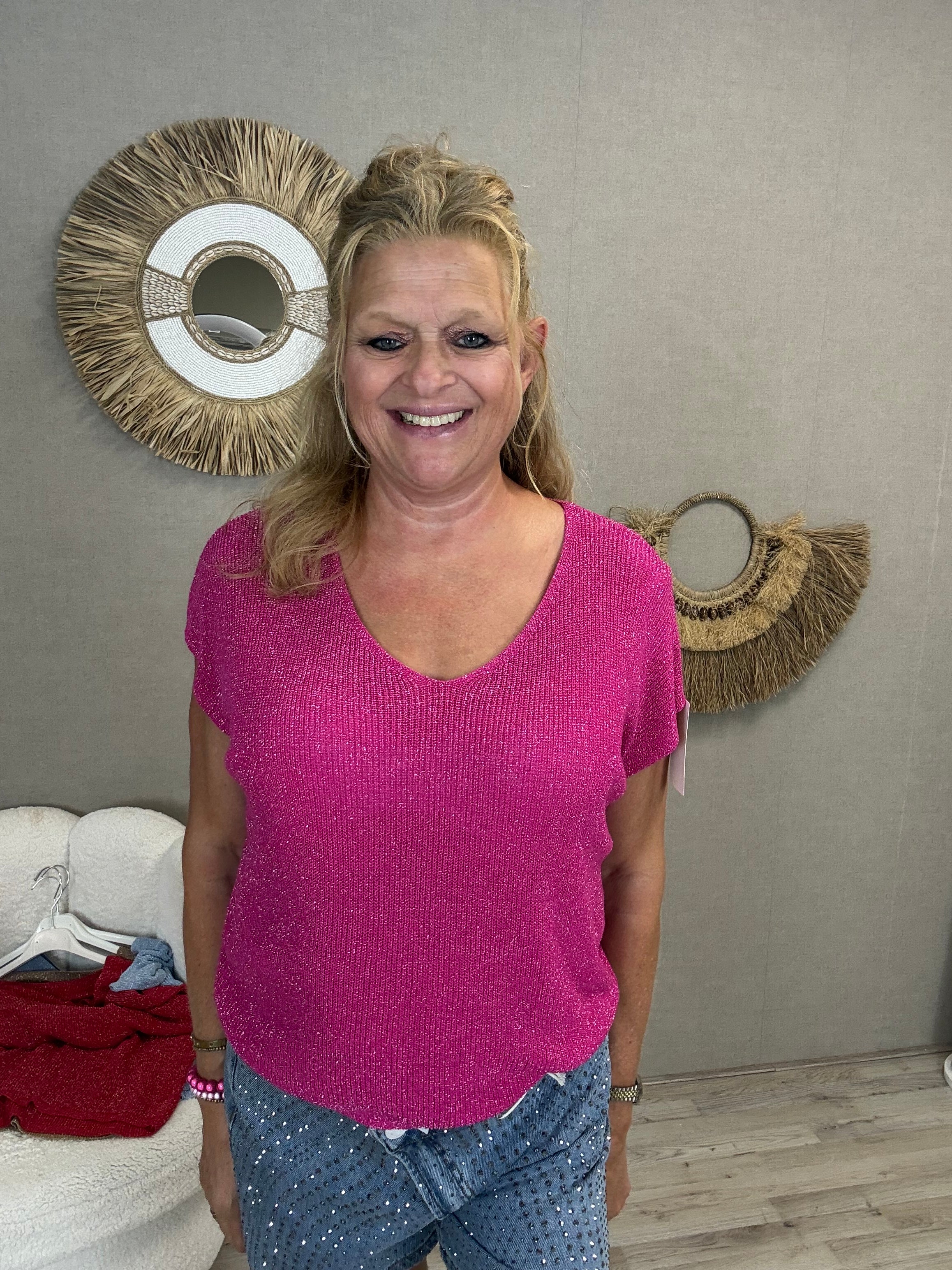 Lurex Top Peggy Fuchsia