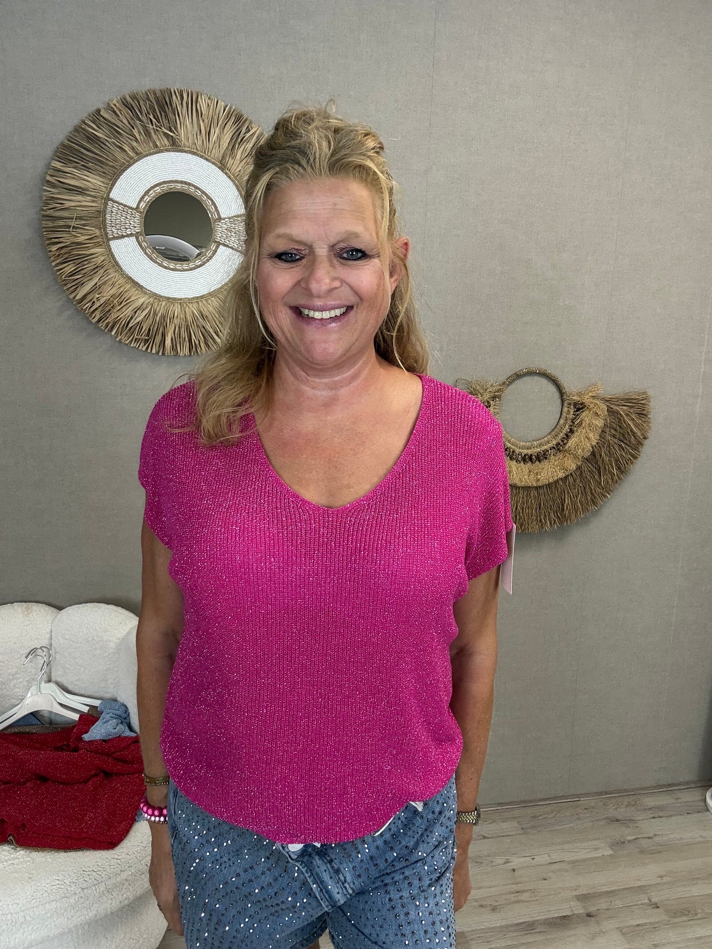 Lurex Top Peggy Fuchsia