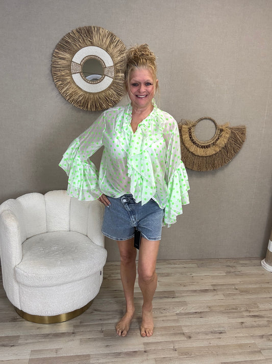 Blouse Dottie Groen - Nancfashion