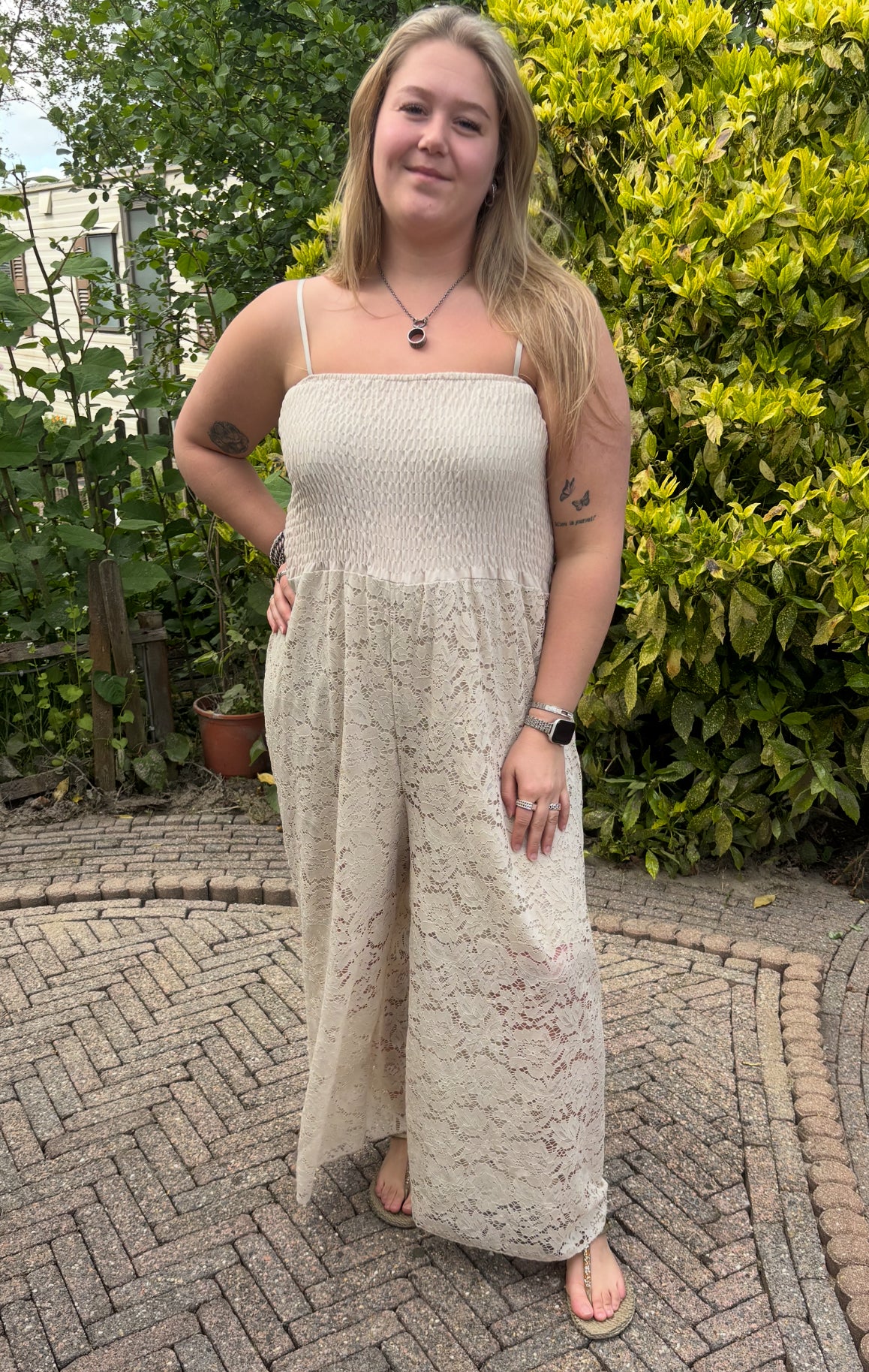 Jumpsuit Lace Beige