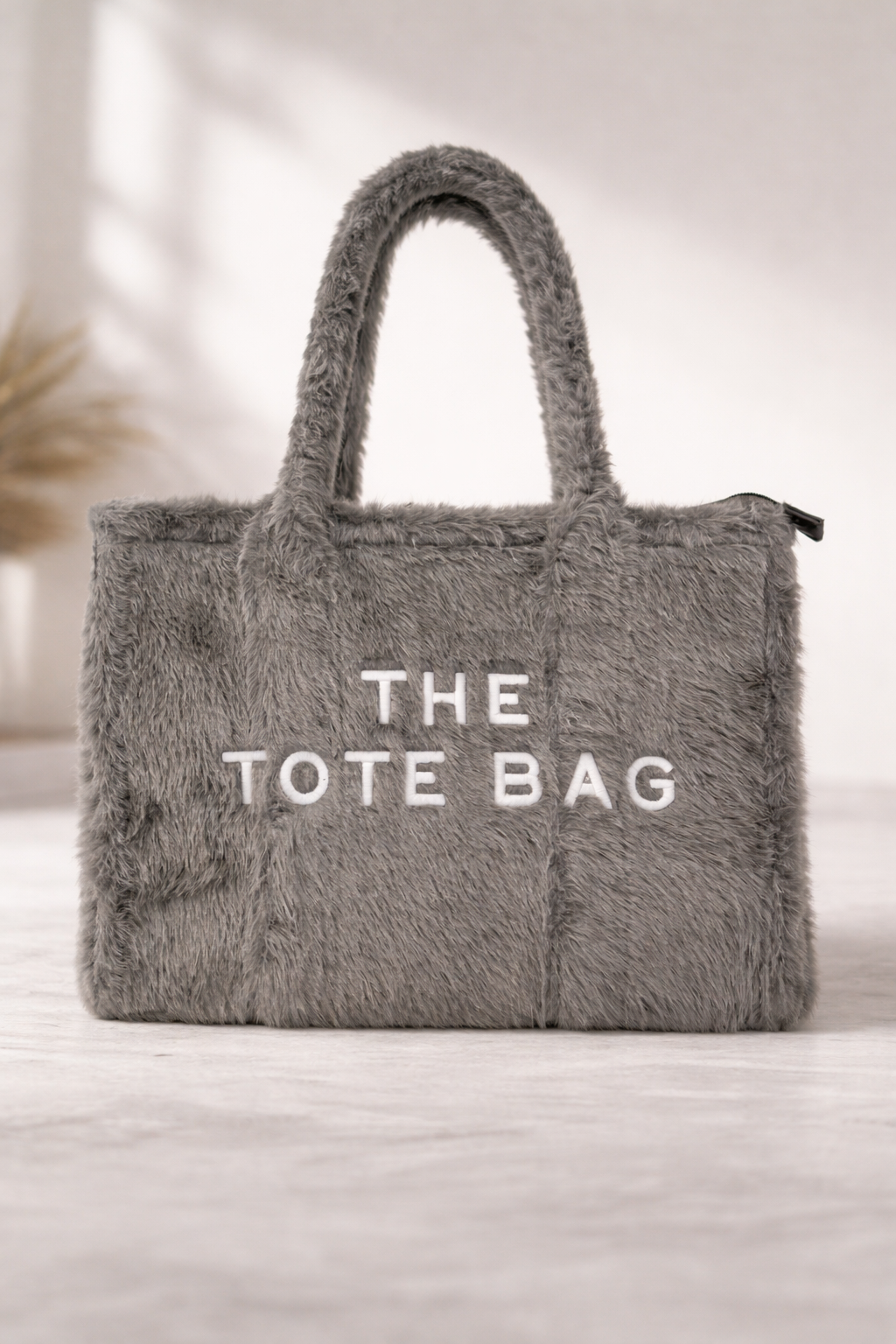 Tote Bag – Faux Fur Groot Grijs