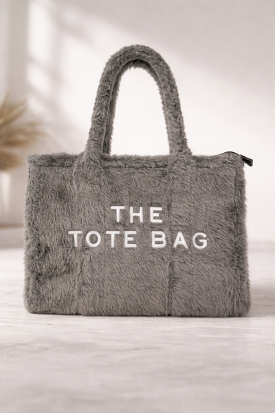 Tote Bag – Faux Fur Groot Grijs