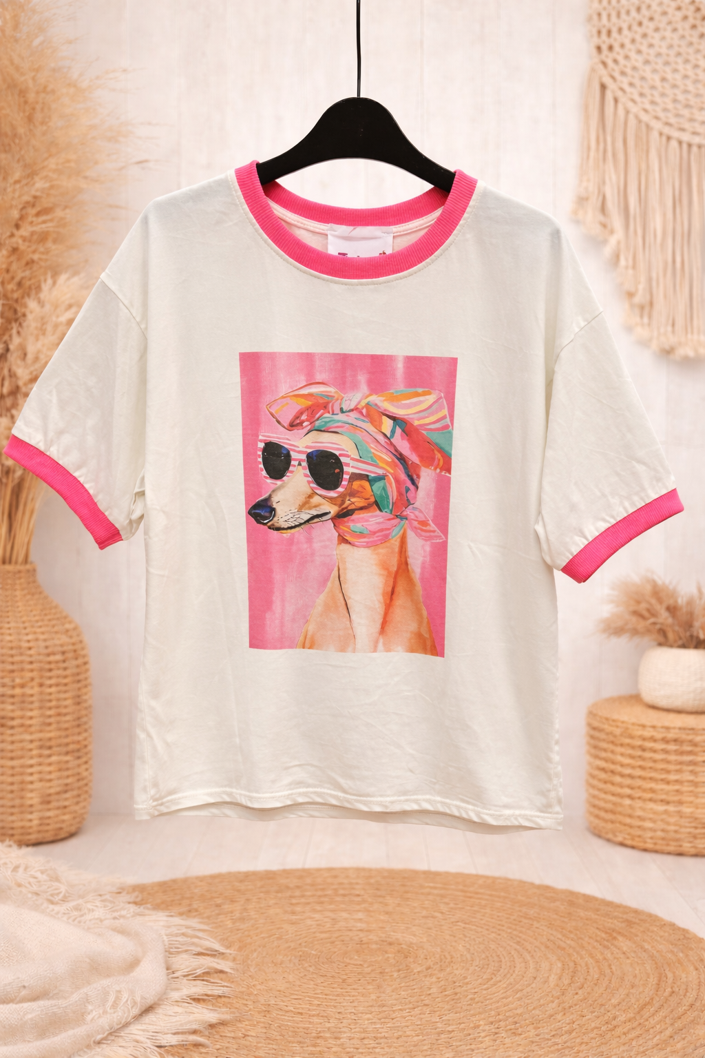 T-Shirt Hond Neon Hals