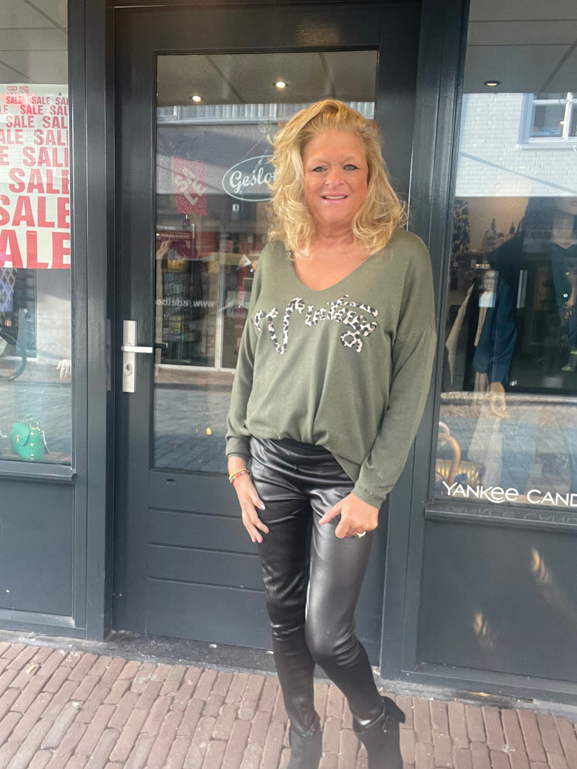 Trui vintage legergroen
