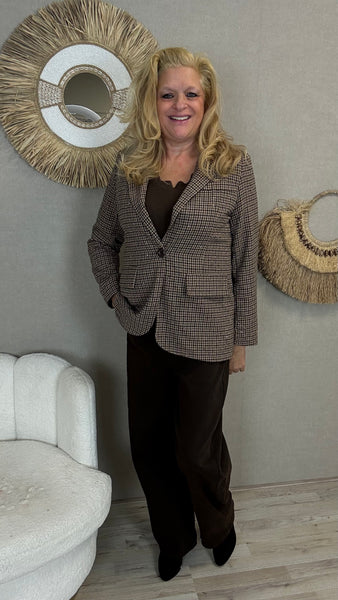 Geruite blazer met sparkle