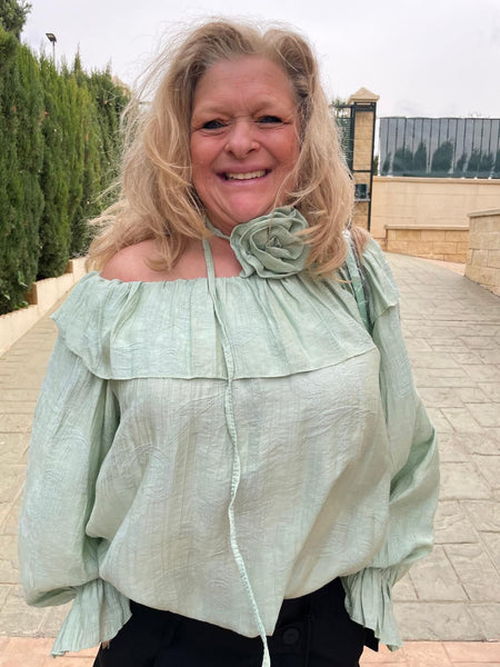 Blouse Roos Groen - Nancfashion