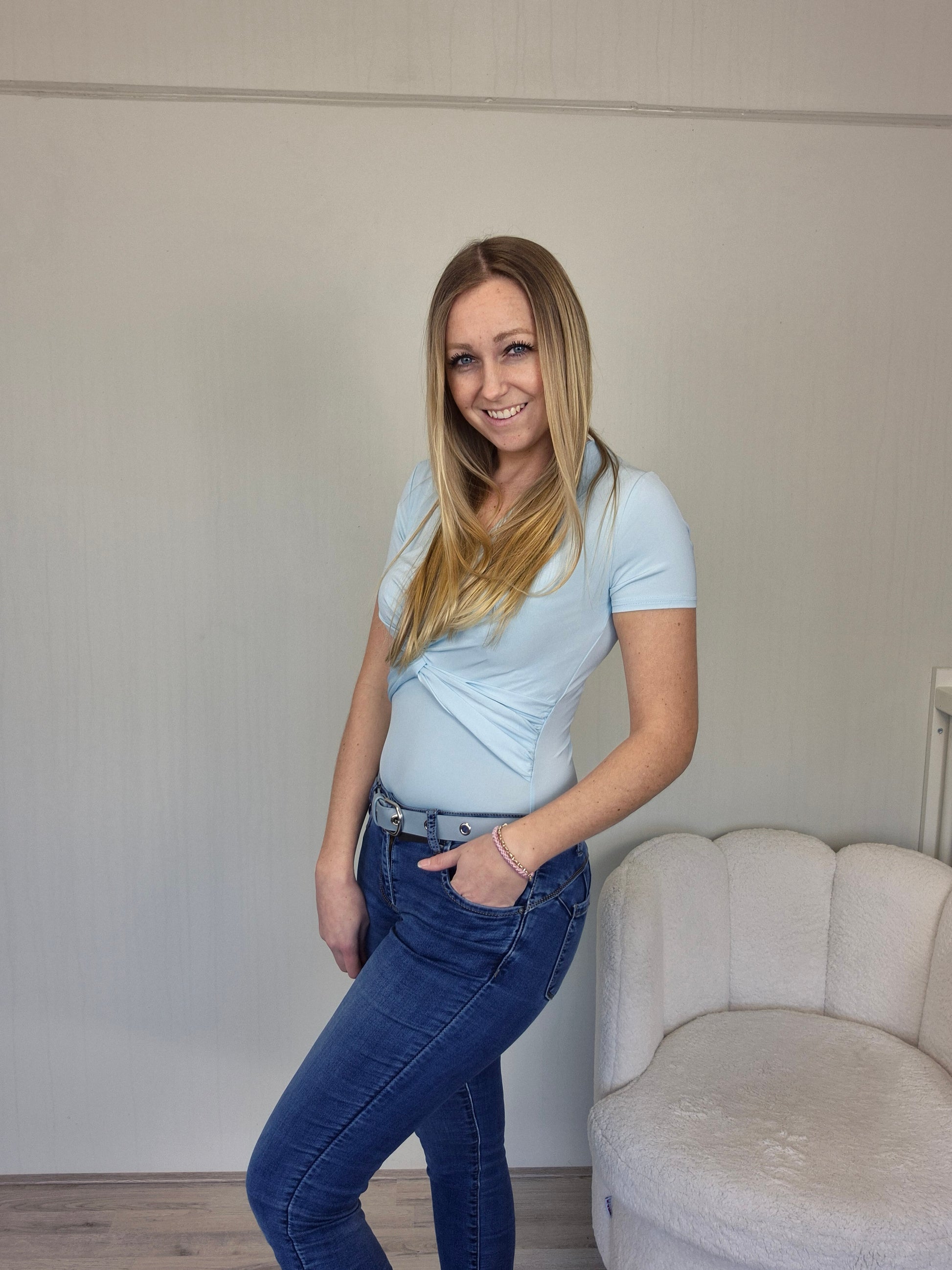 Body by swan knoop licht blauw HS8673 - Nancfashion