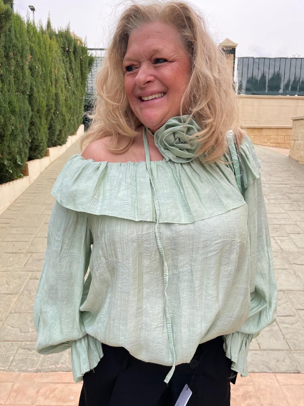 Blouse Roos Groen - Nancfashion