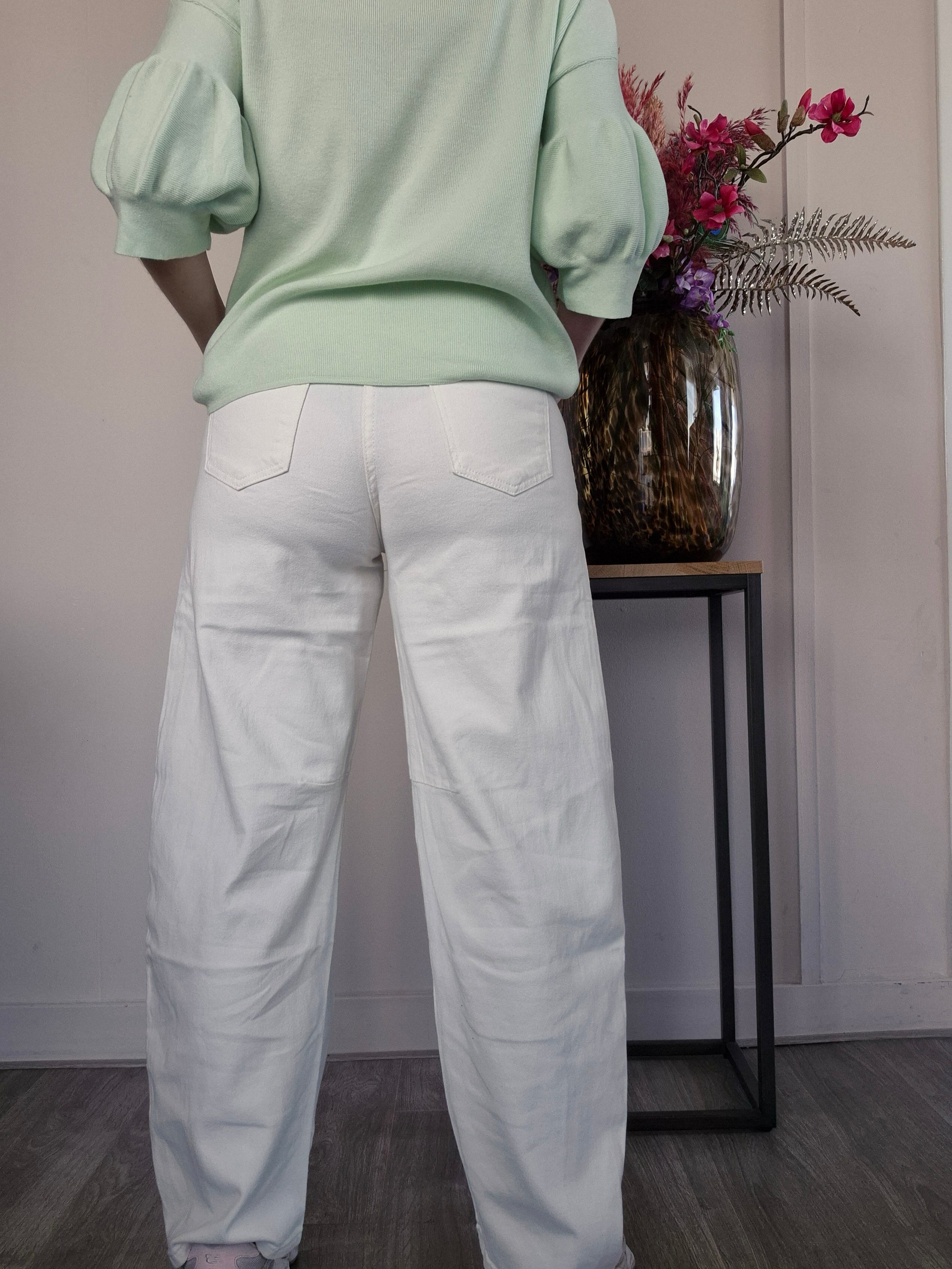Gemma Ballon Broek Wit - Nancfashion